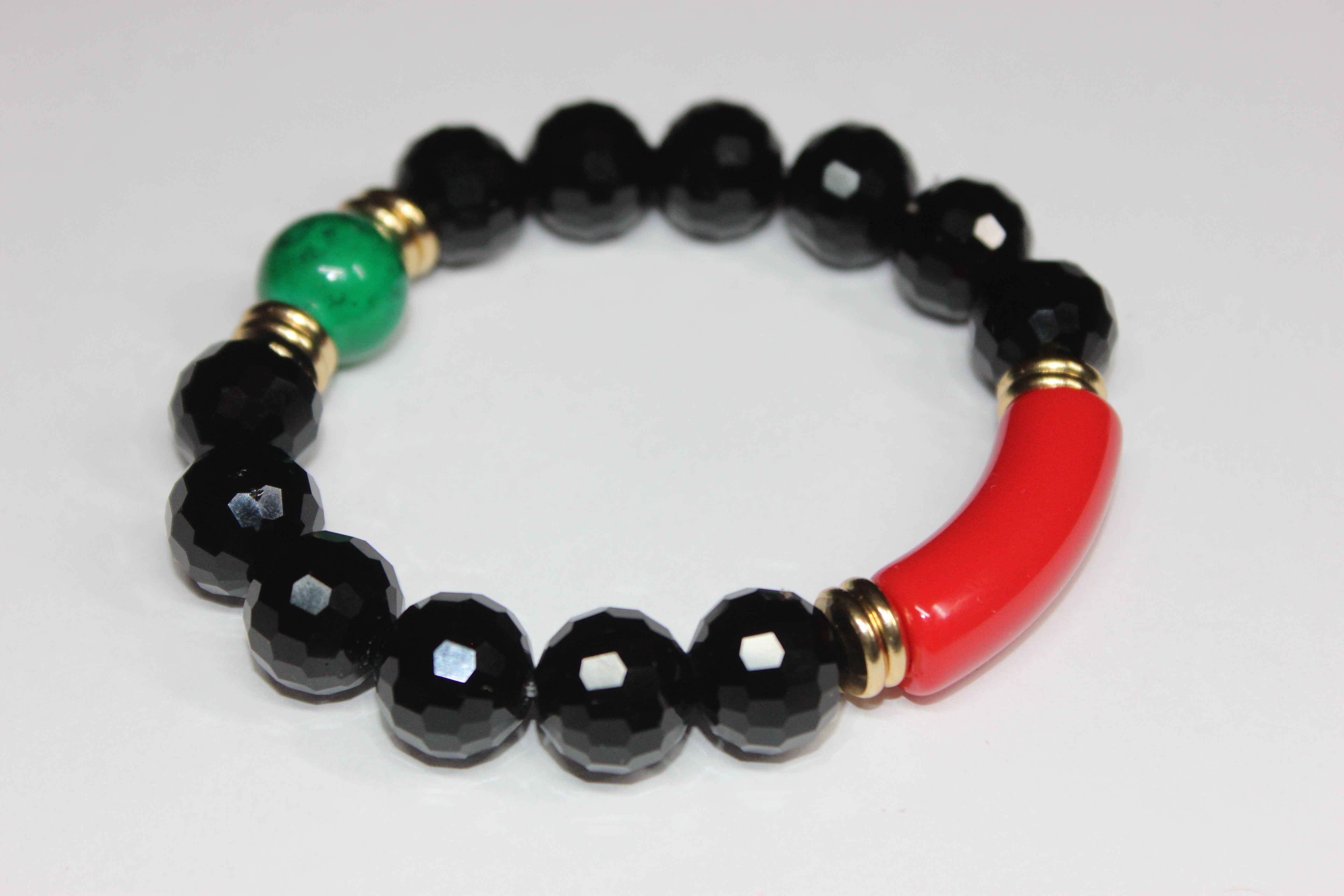 A CBC Collection Black Ice Exclusive Bracelet- Black/Red/Green/Gold