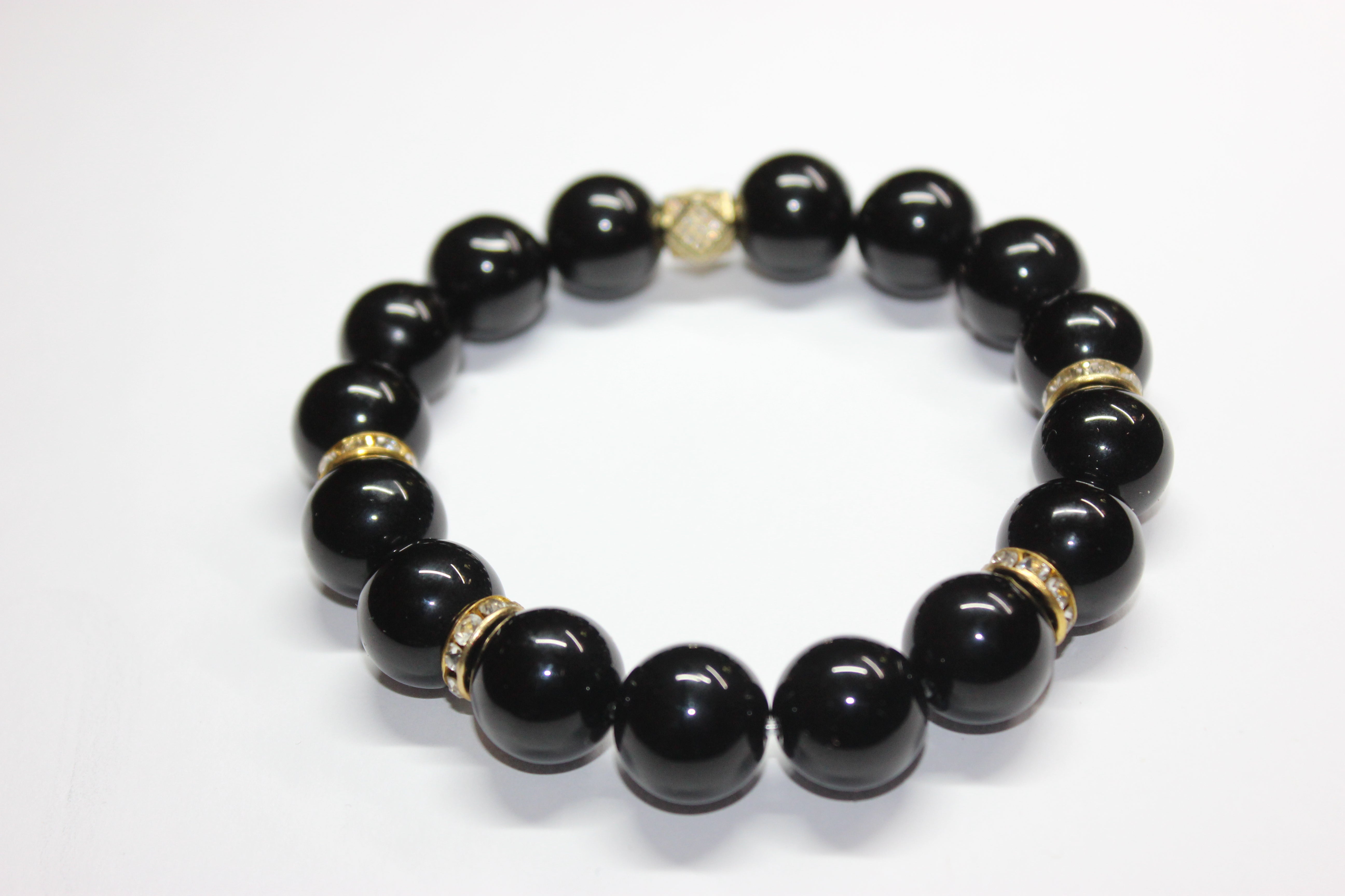 Black & Gold Beaded Bracelet