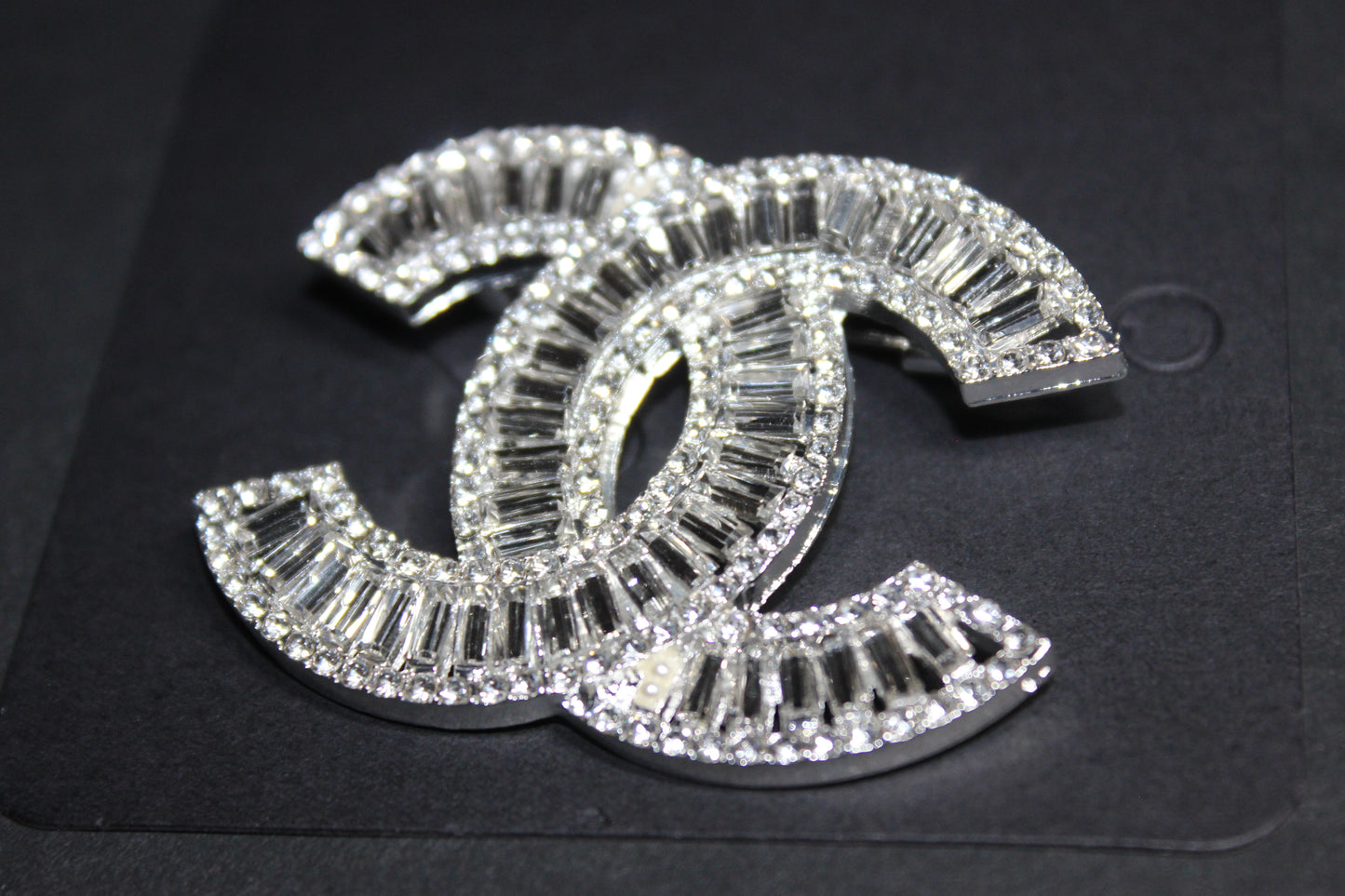 Silver Rhinestone Brooch Pin