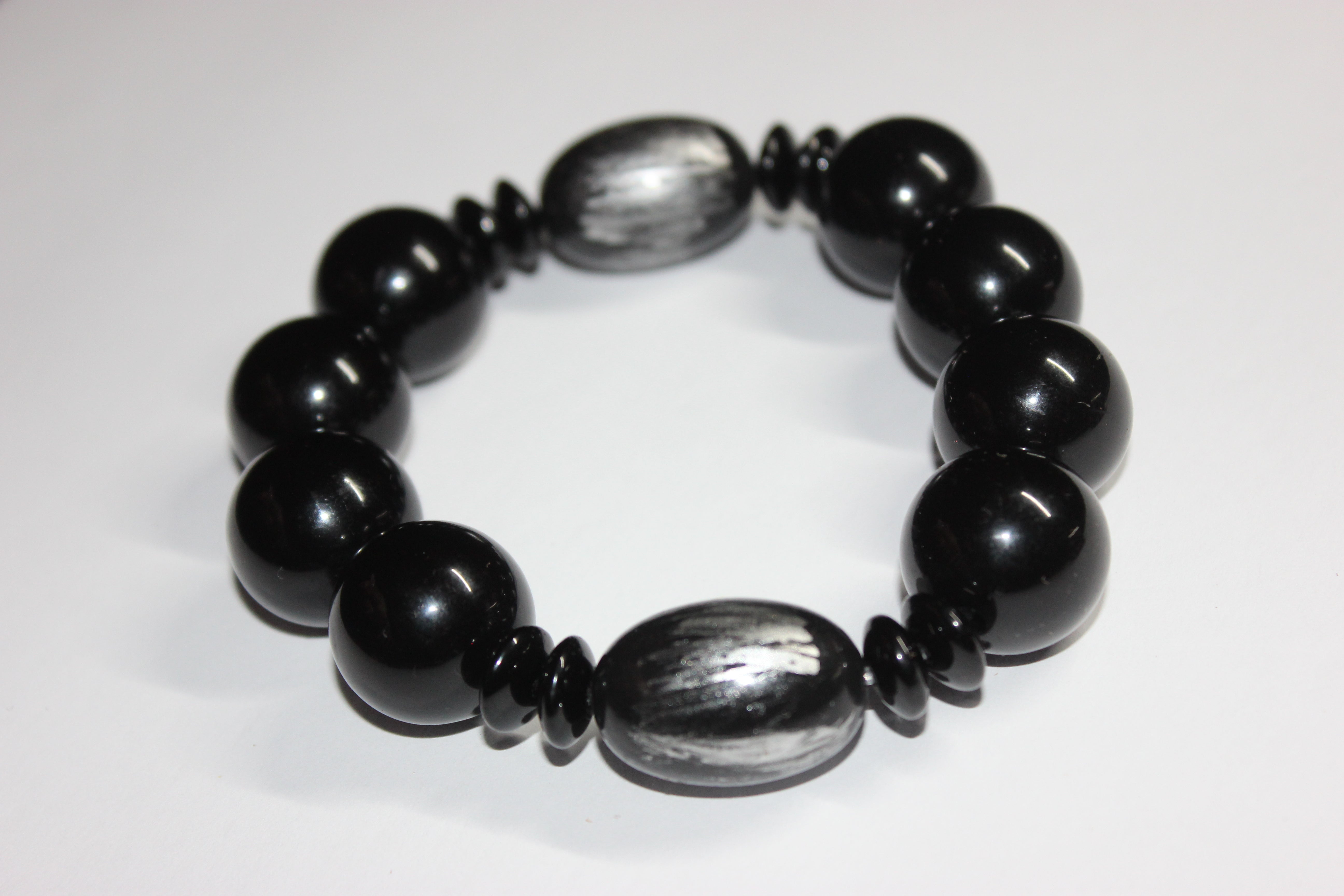 Grey & Black Beaded Bracelet