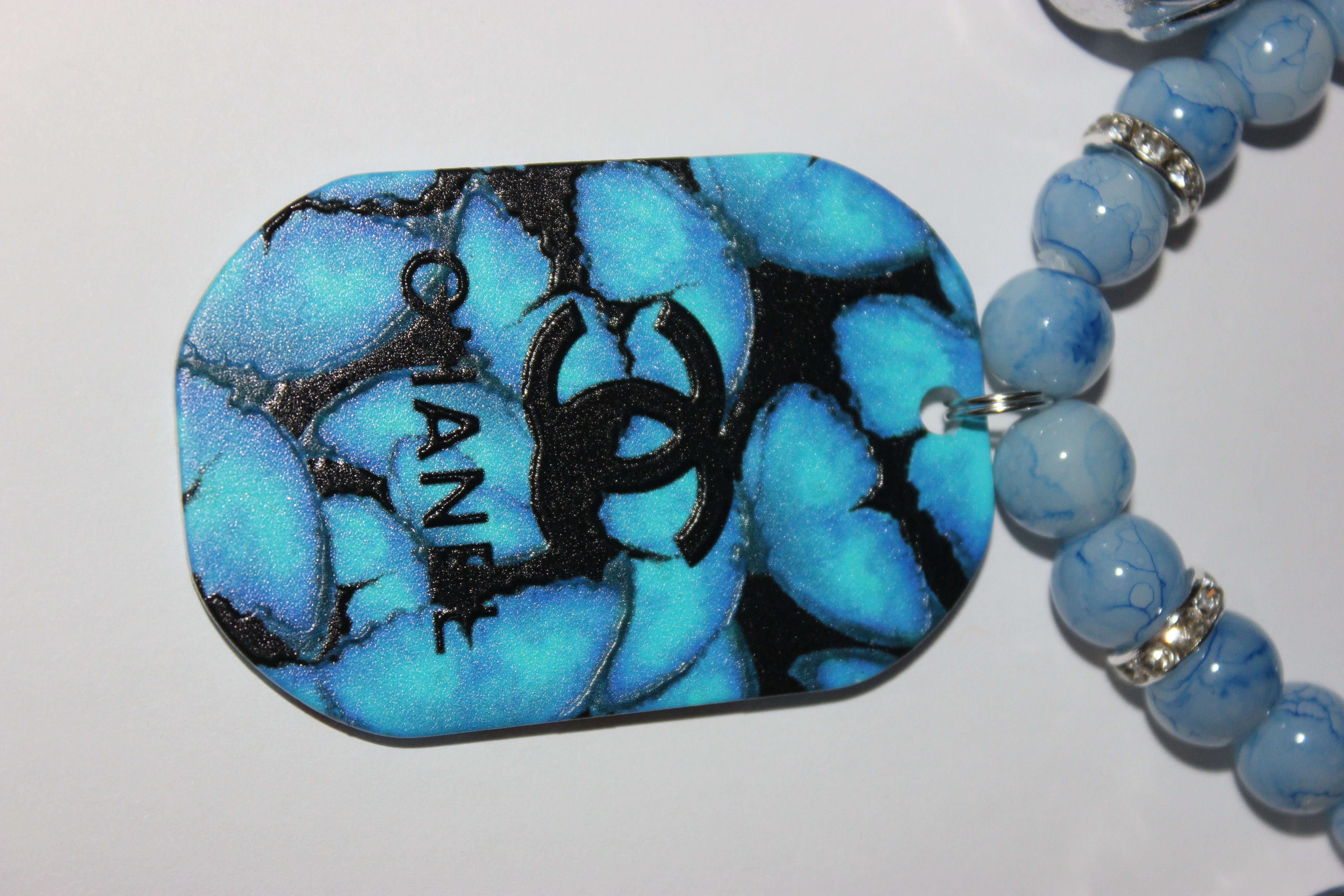 Blue & White Charm Bracelet with Silver (1)