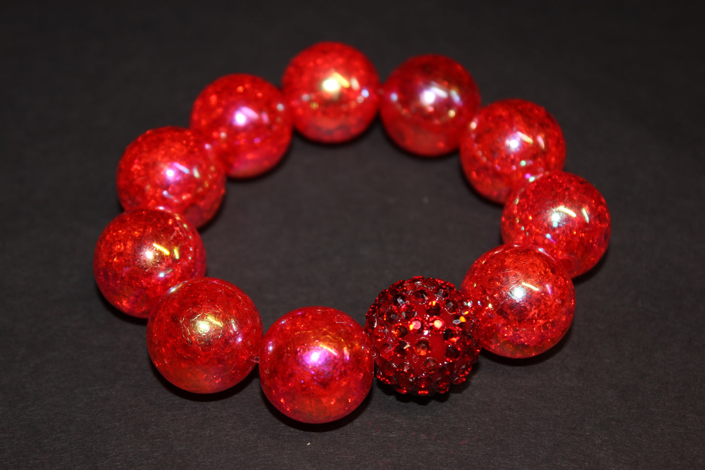 Red Large Beaded Bracelet