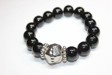 Black & Silver Beaded Bracelet