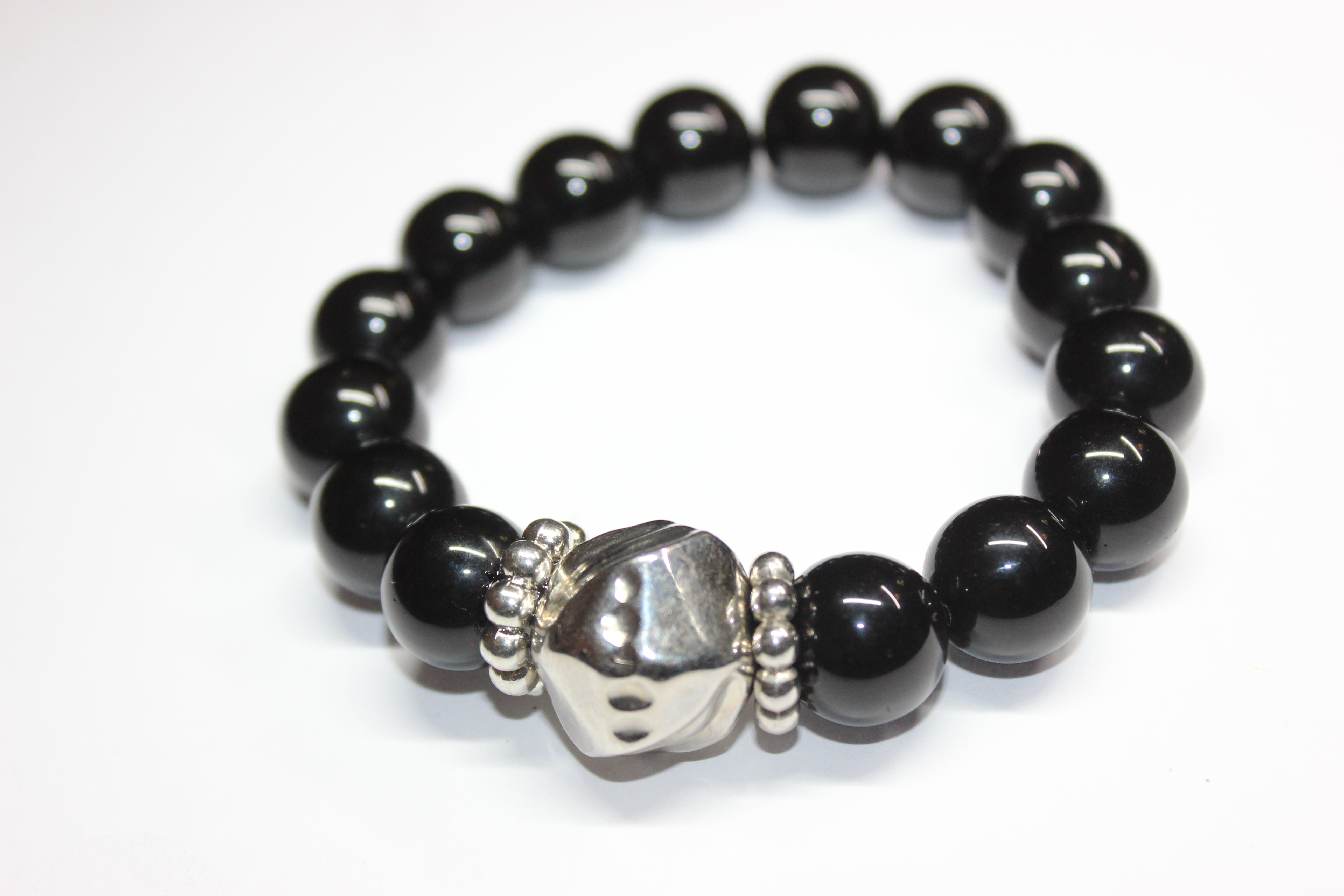 Black & Silver Beaded Bracelet