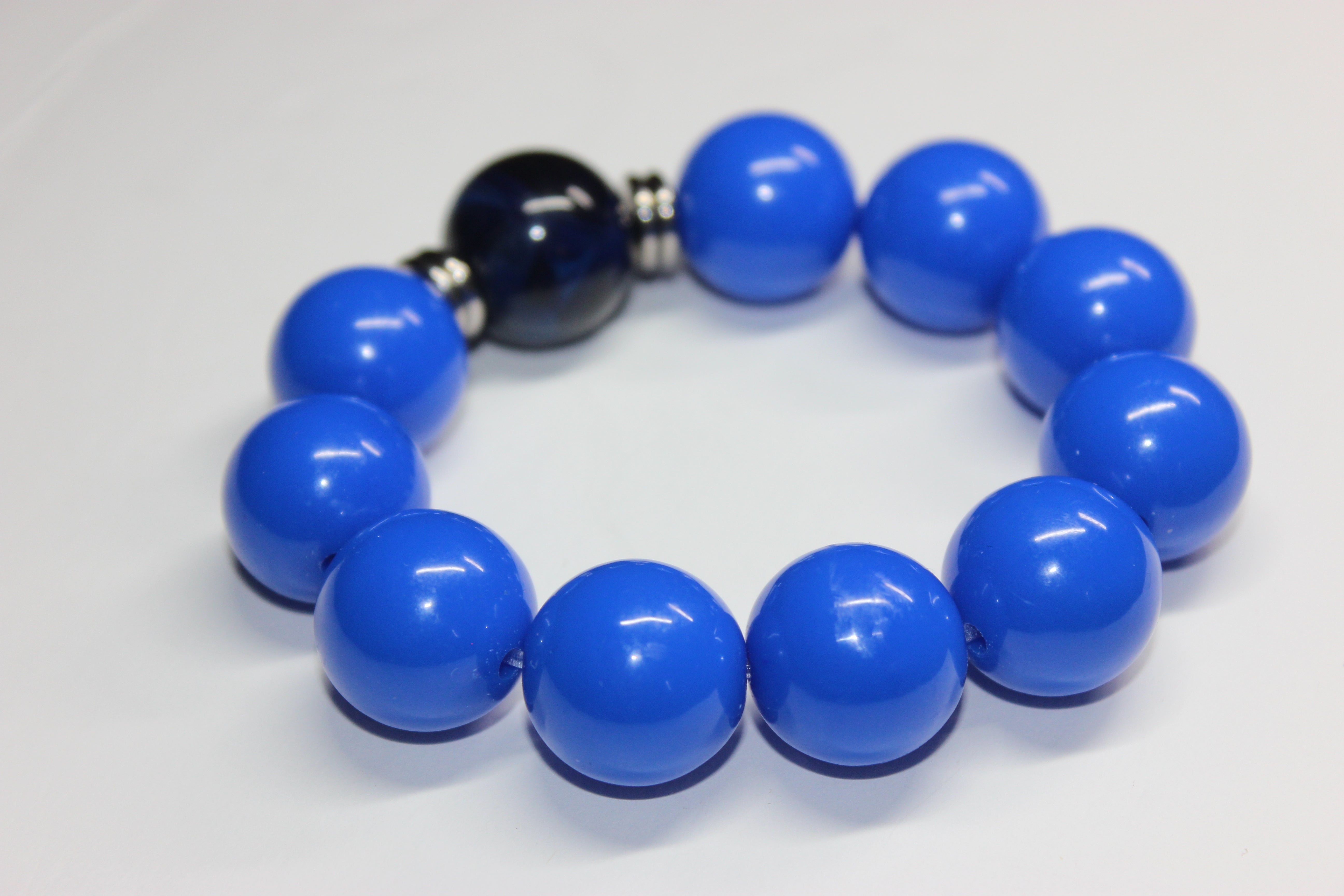 Shades Of Blue Large Beaded Bracelet