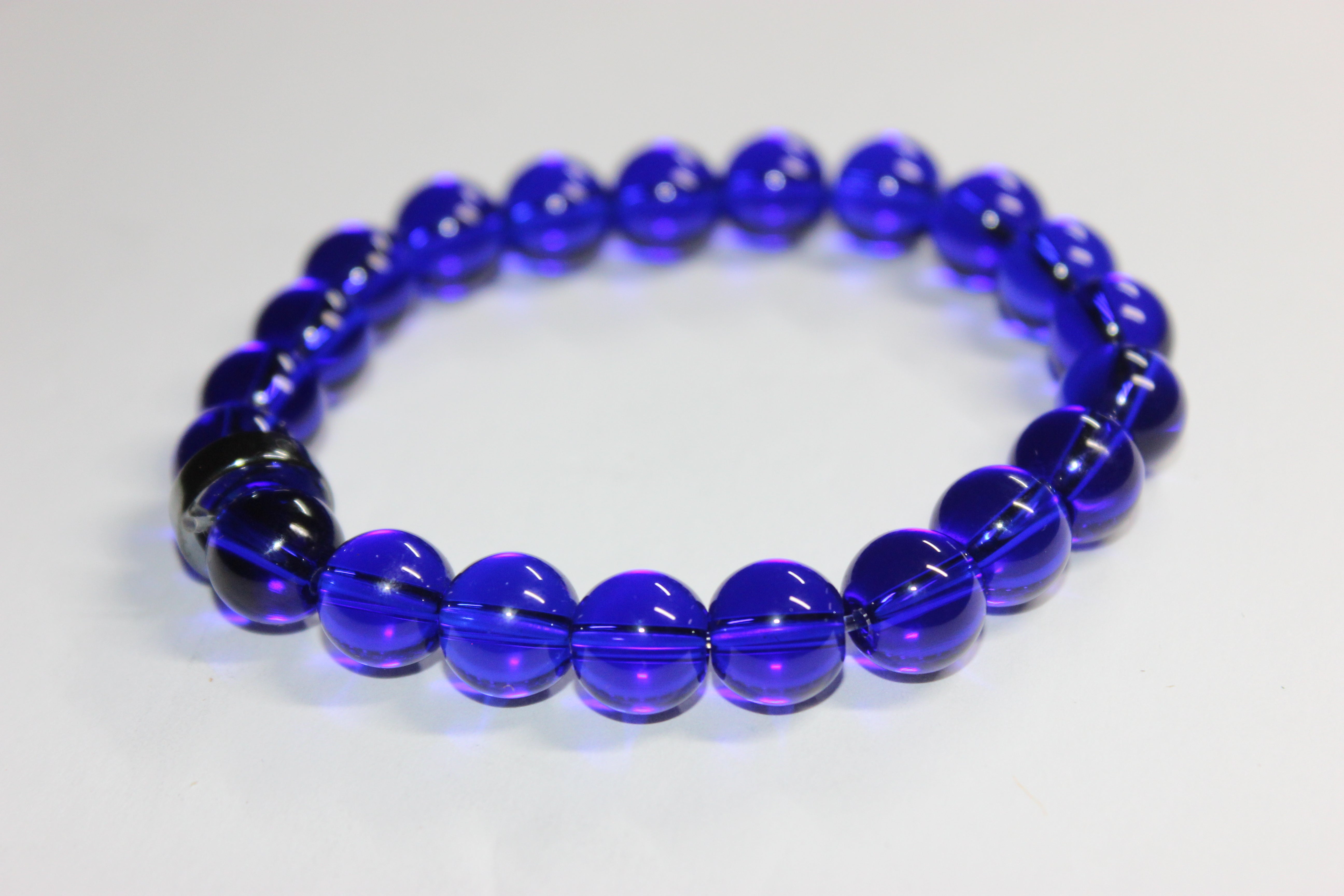 Blue & Black Beaded Bracelet