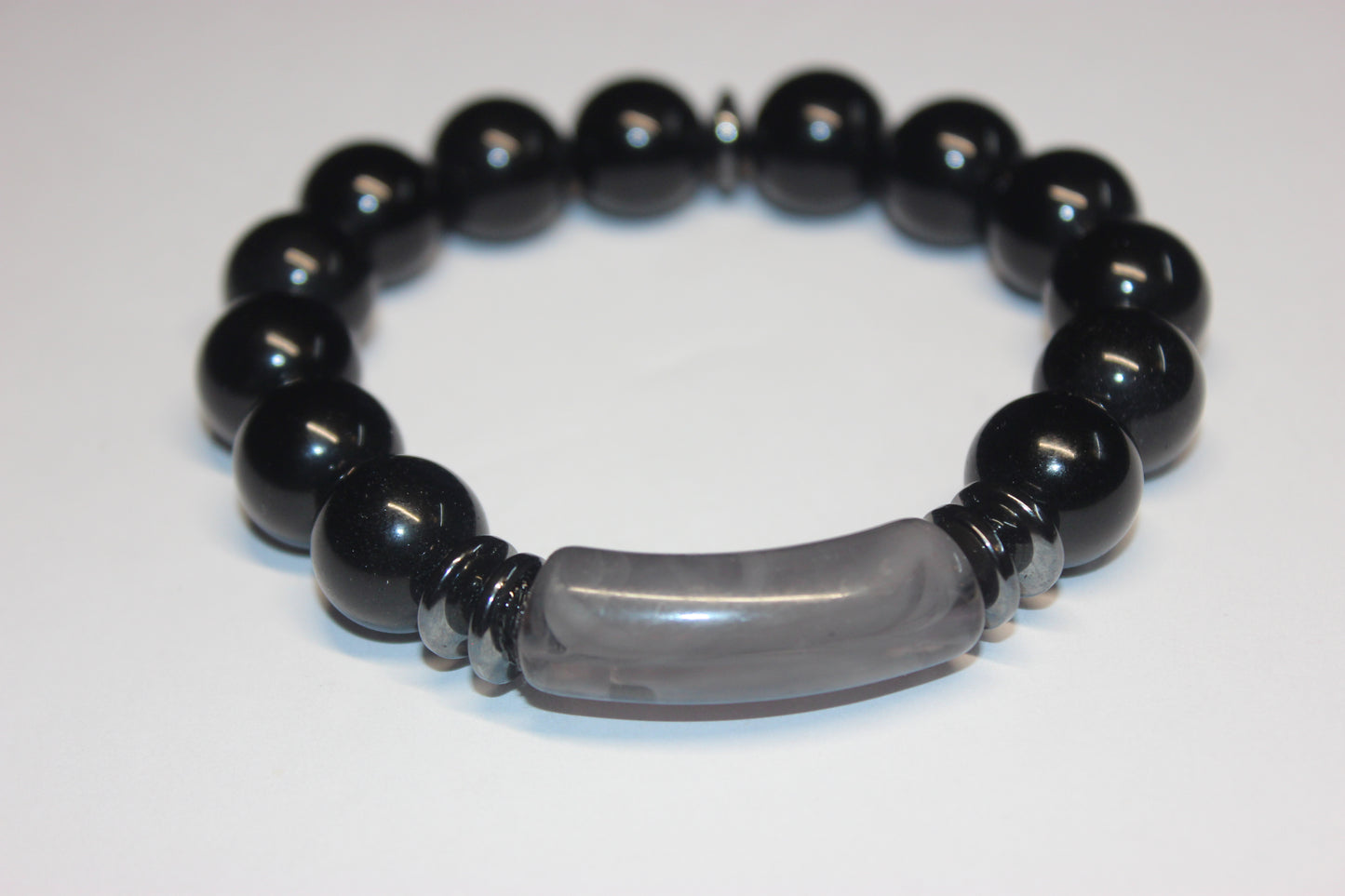 Black & Grey Beaded Bracelet