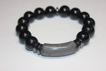 Black & Grey Beaded Bracelet