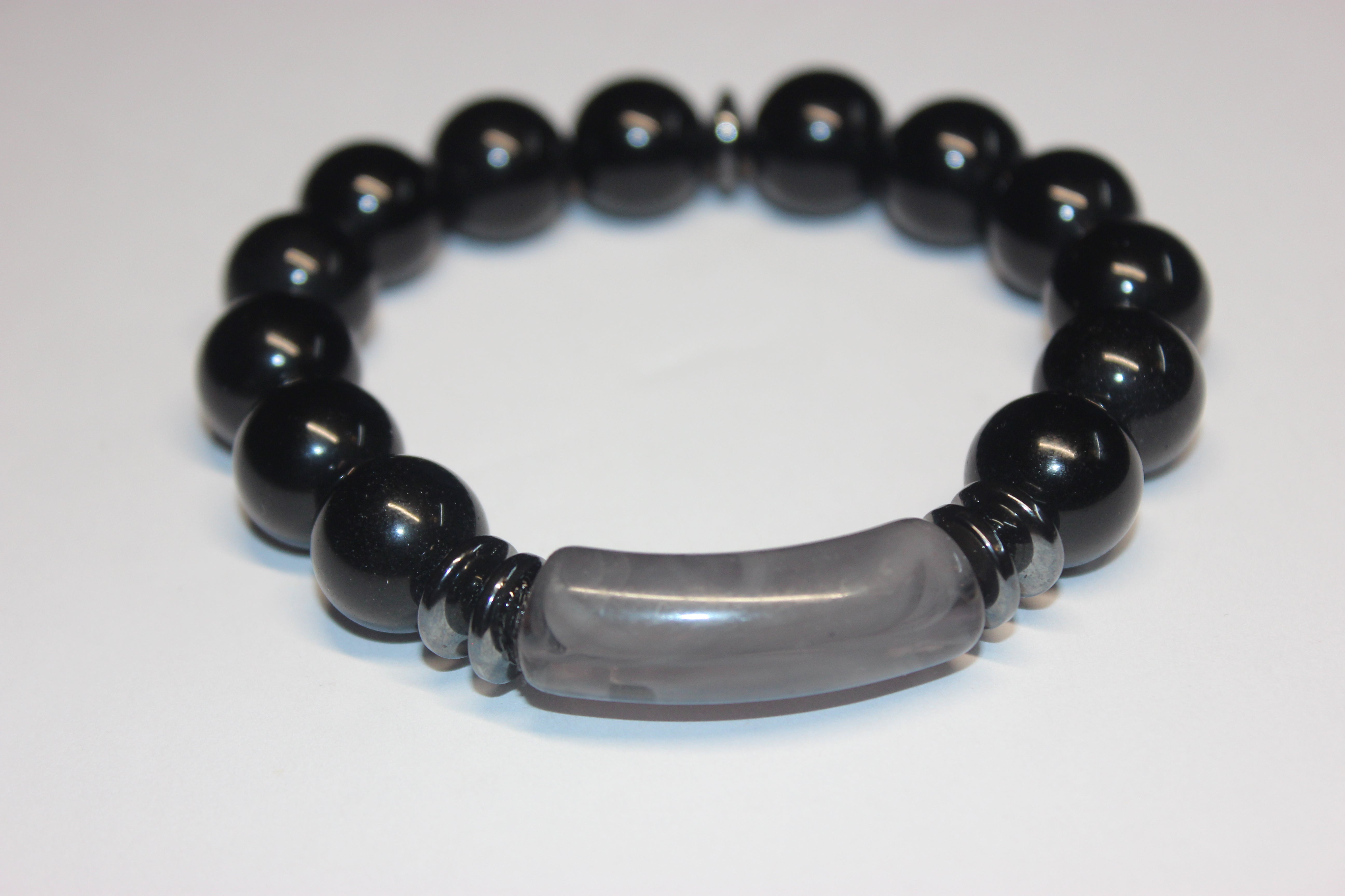 Black & Grey Beaded Bracelet