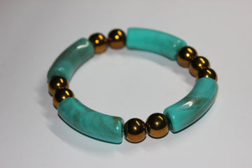 Marble Turquoise & Gold Bracelet