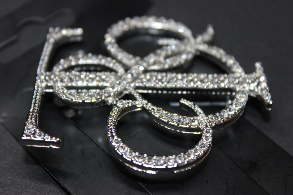 Silver Rhinestone Brooch Pin