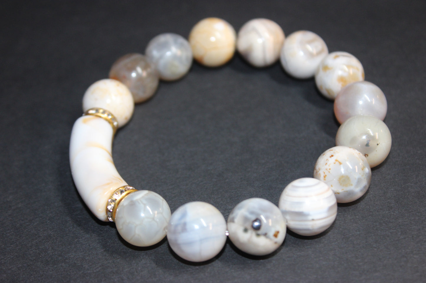 Beige/Tan/Gold Marble Earth-tone Bracelet