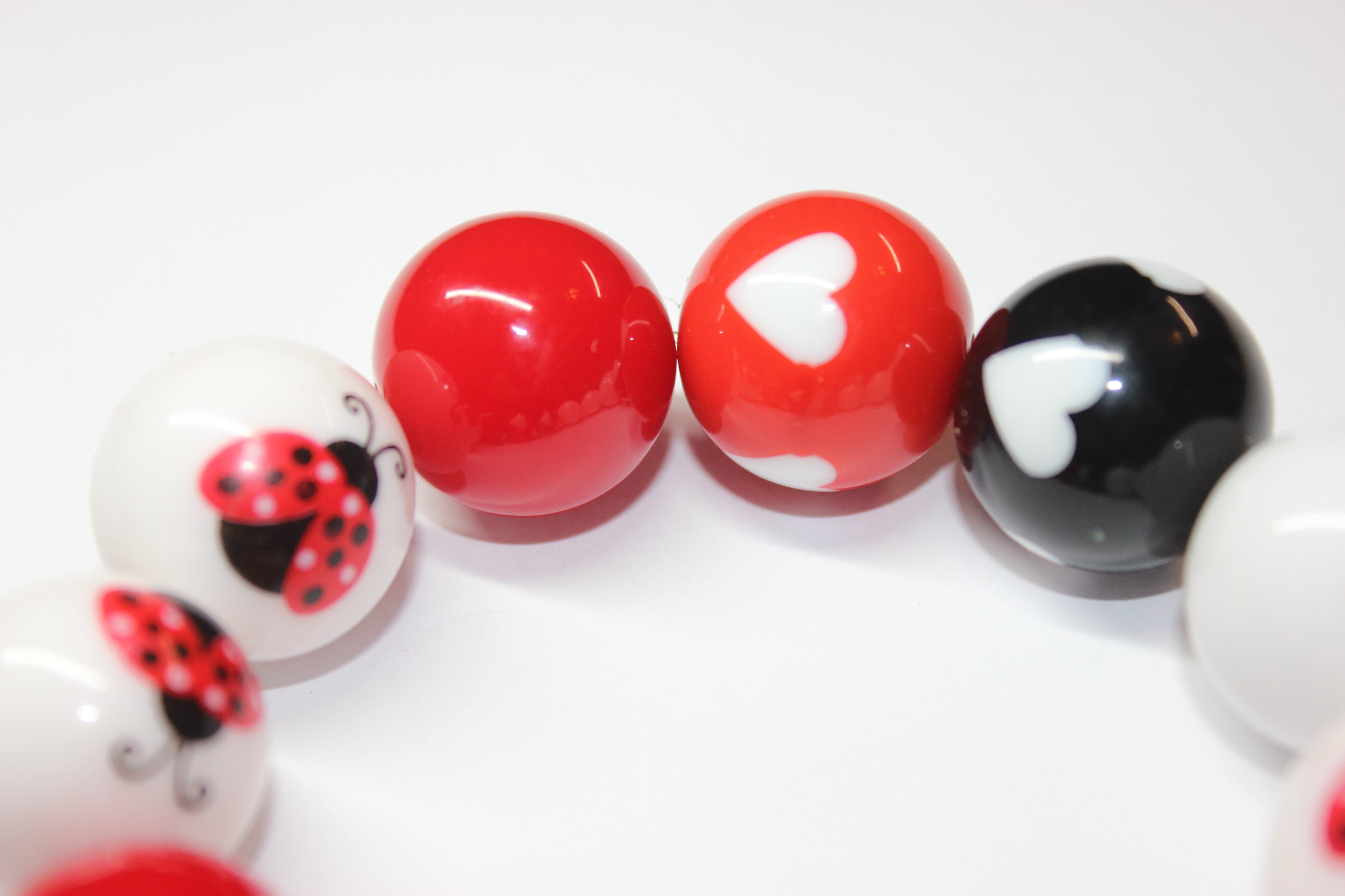 Red White & Black Ladybug Bracelet