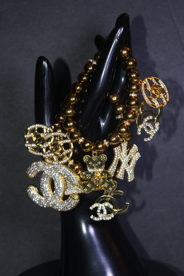 2 Piece Sìrai Gold Charm Bracelet Set
