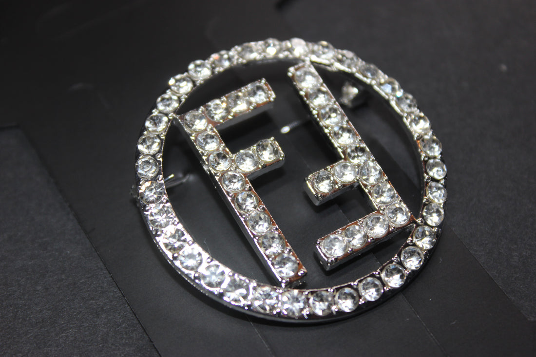 Silver Rhinestone Brooch Pin