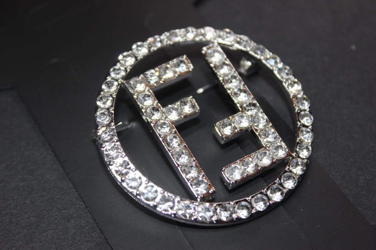 Silver Rhinestone Brooch Pin