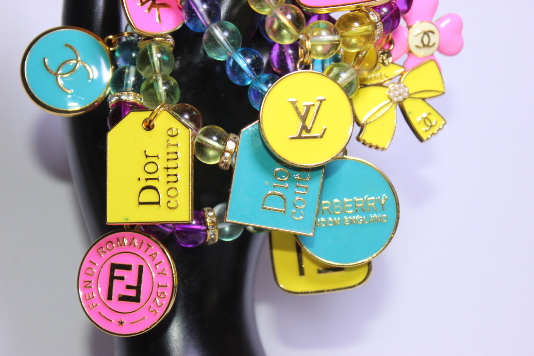 Venadini Collection w/ Gold 4 Piece Charm Bracelet Set