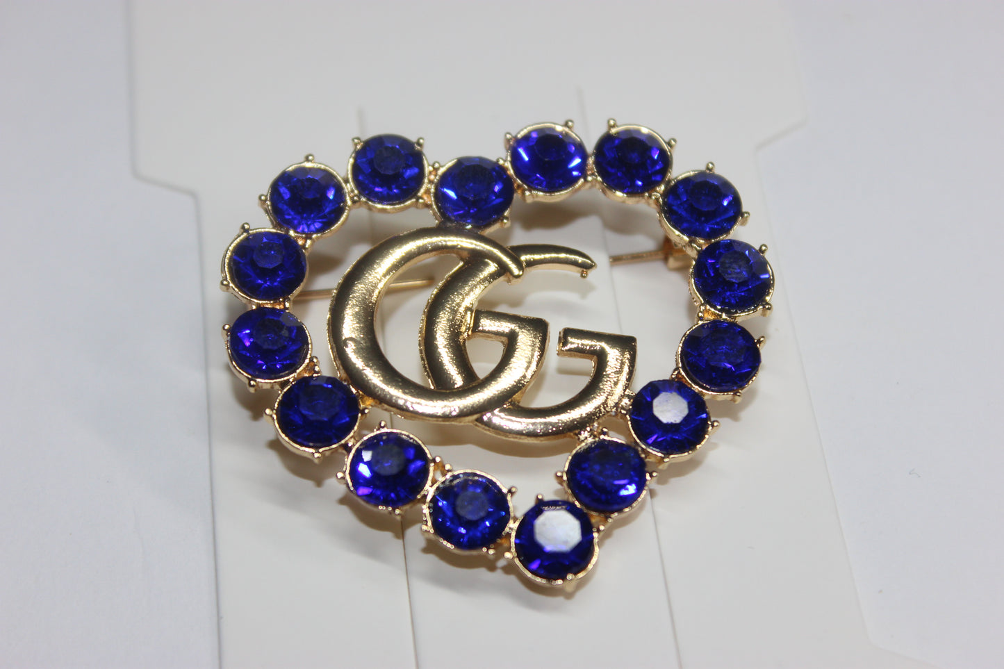 Royal Blue & Gold Brooch Pin