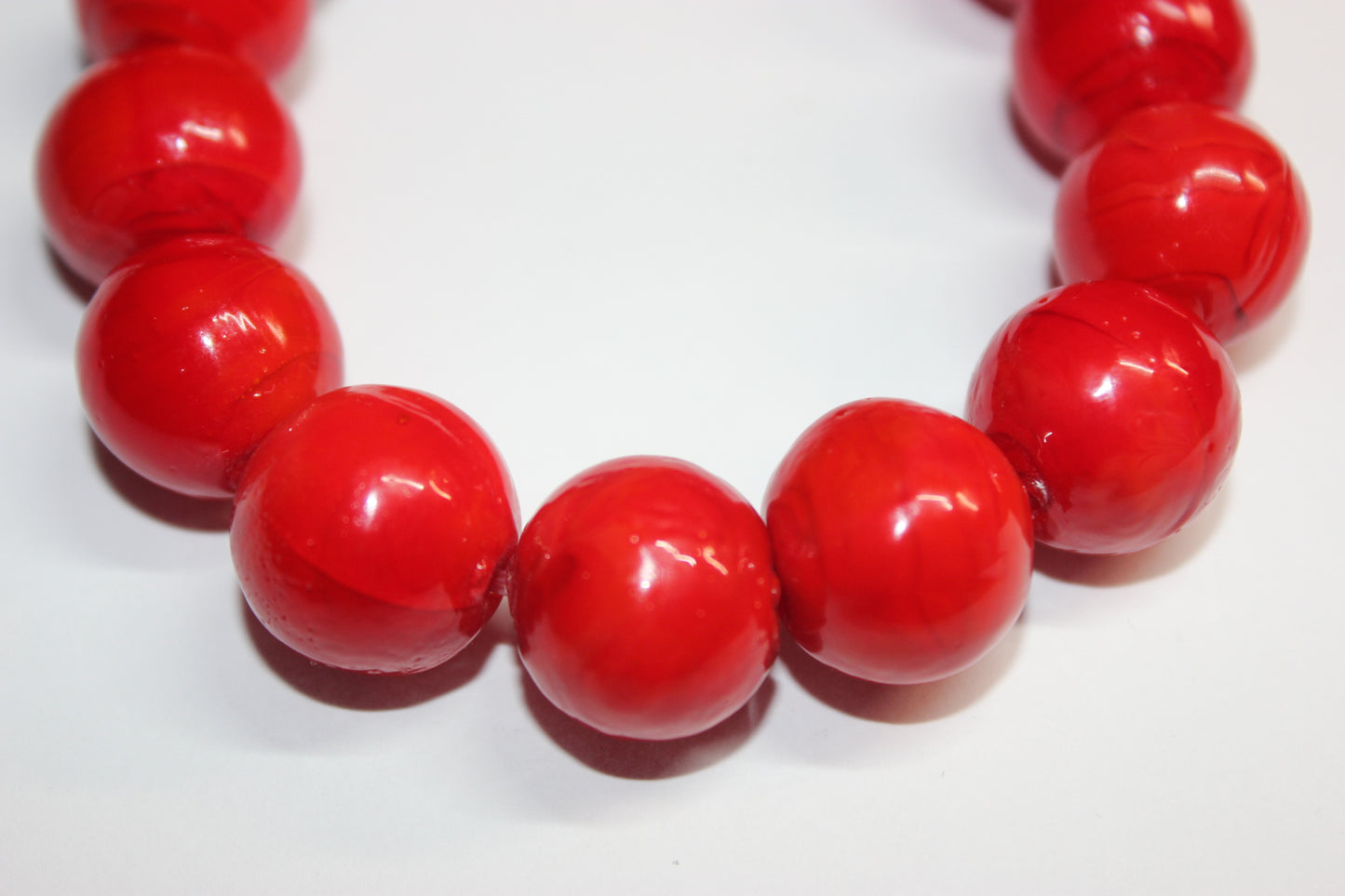 Bright Red & Hematite Ceramic Bracelet 18mm