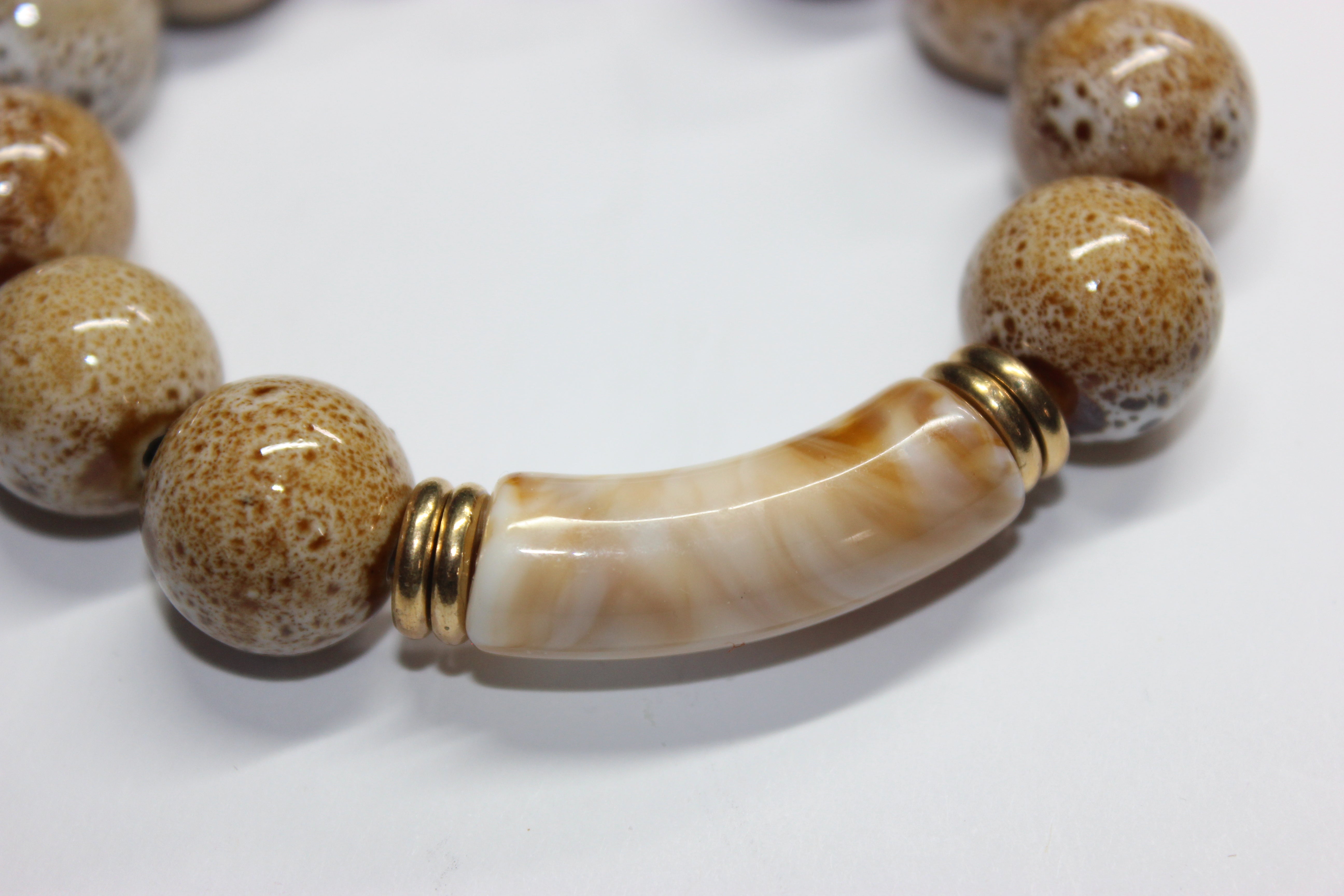 Swiss Collection Beaded Bracelet (Tan & Beige)