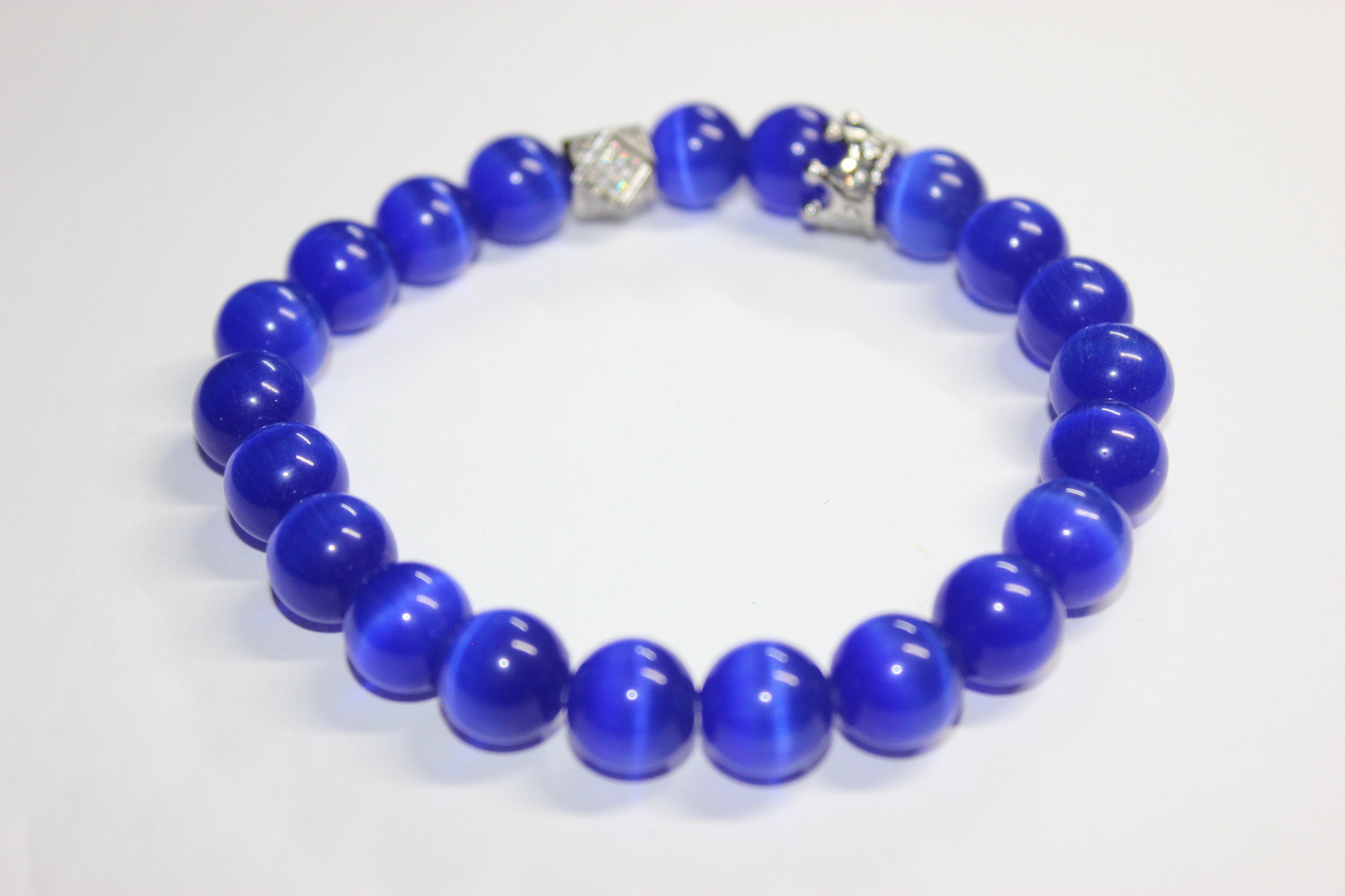 Blue & Silver Bracelet w/ Crown