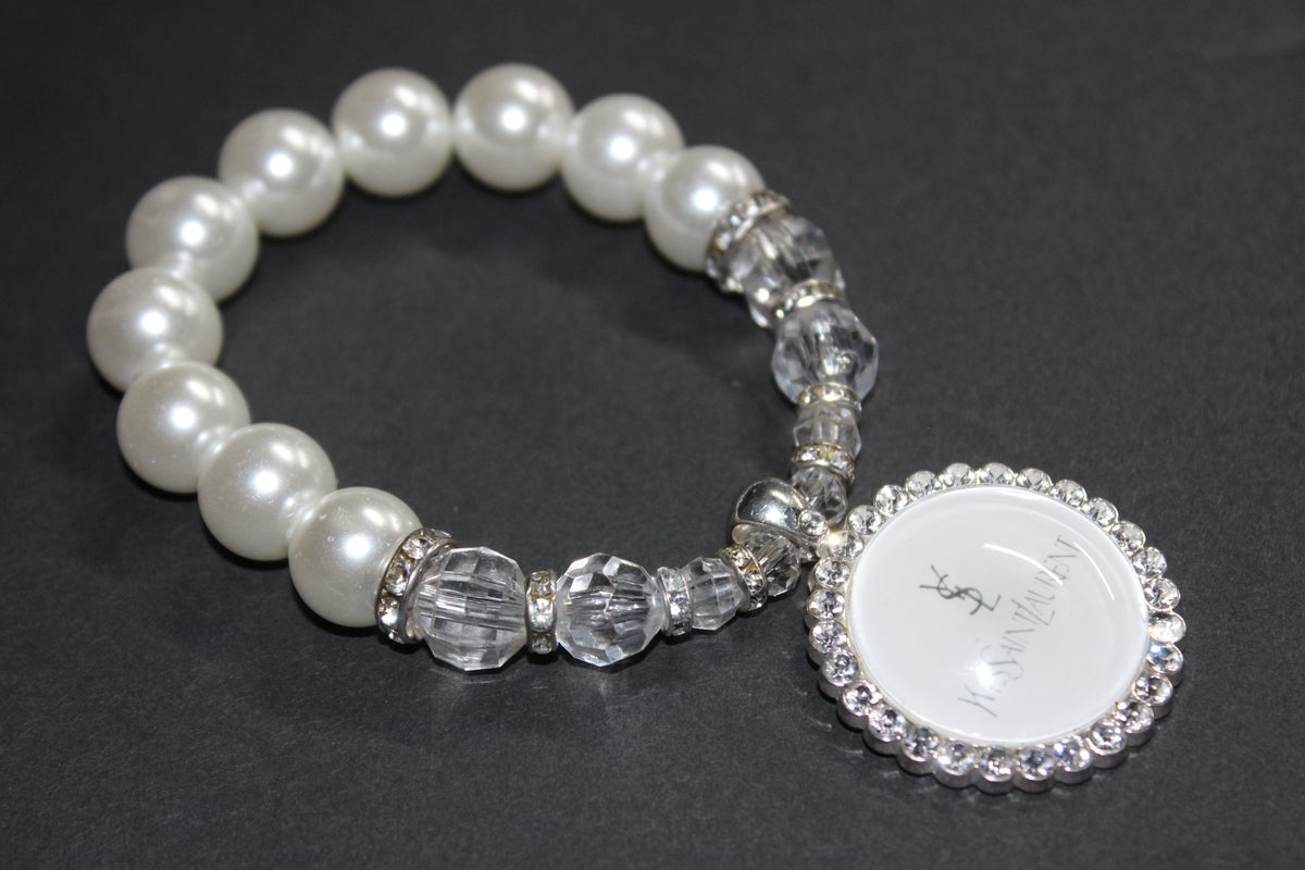 White Pearl Charm Bracelet (Silver)