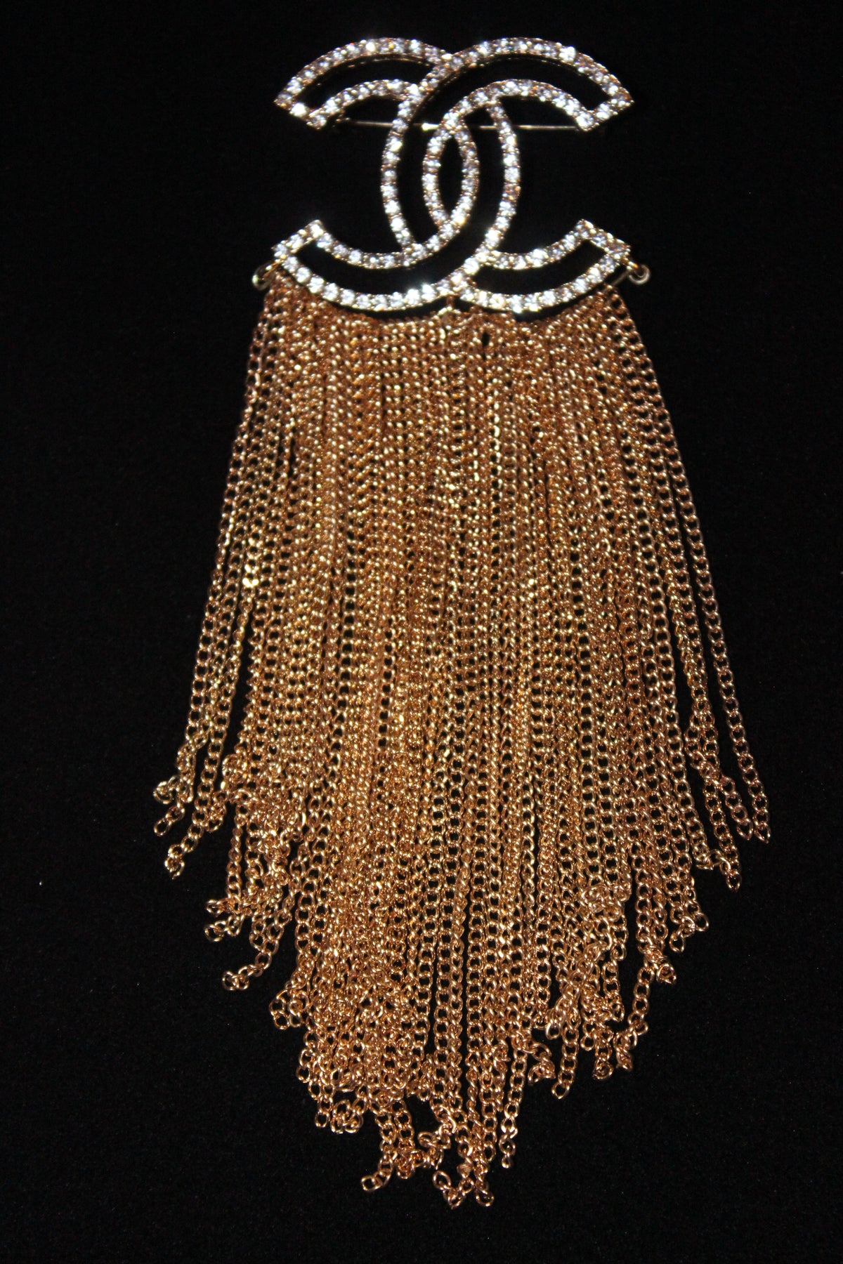 Gold Chain Brooch Pin