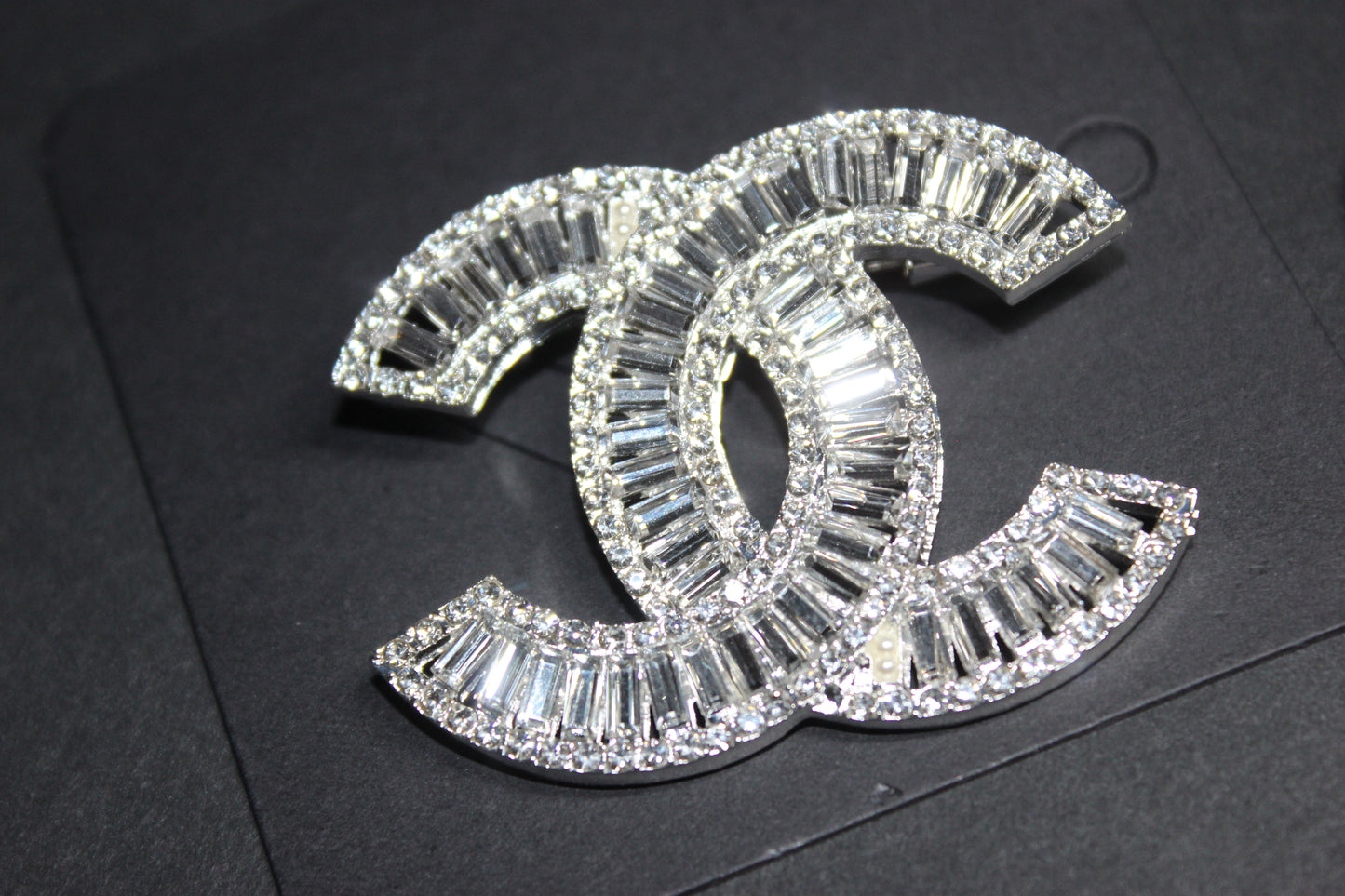 Silver Rhinestone Brooch Pin