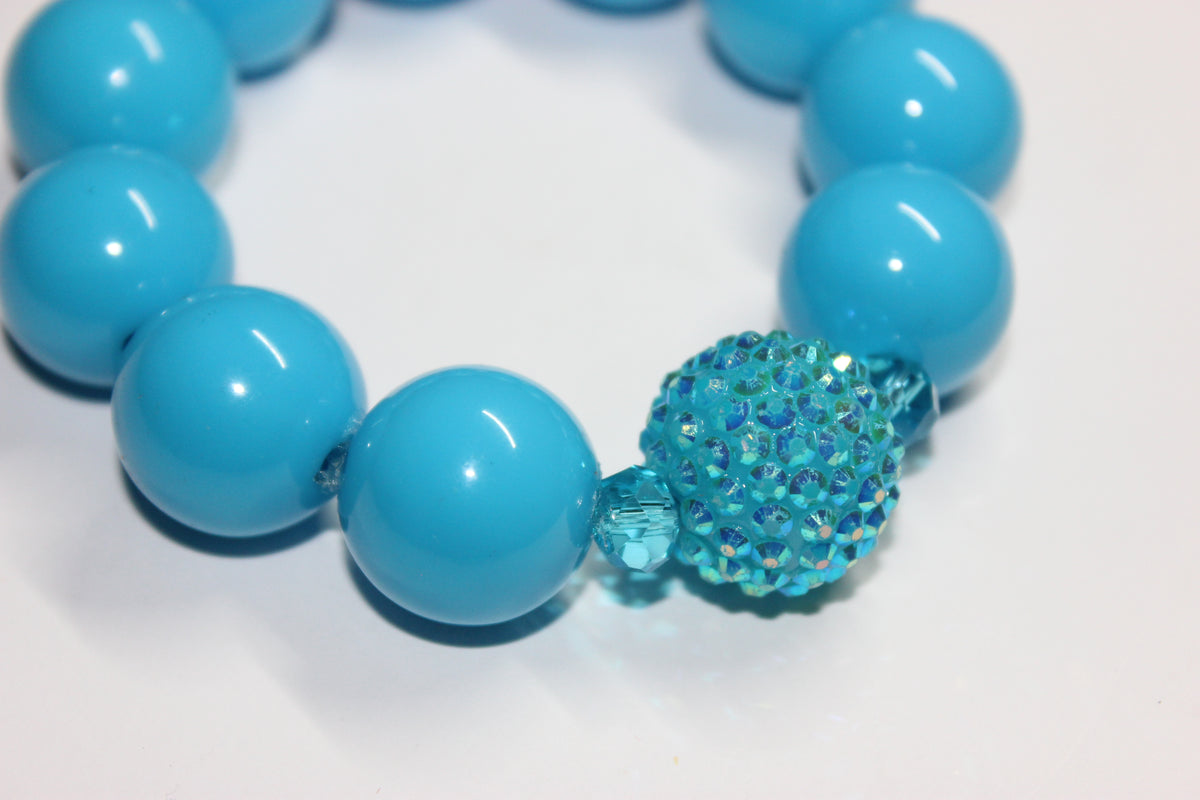 Shades Of Aquamarine Large Beaded Bracelet