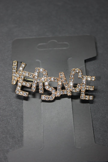 Gold Rhinestone Brooch Pin