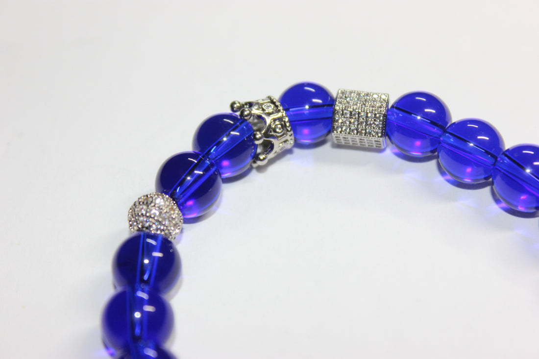 Blue & Silver Beaded Bracelet