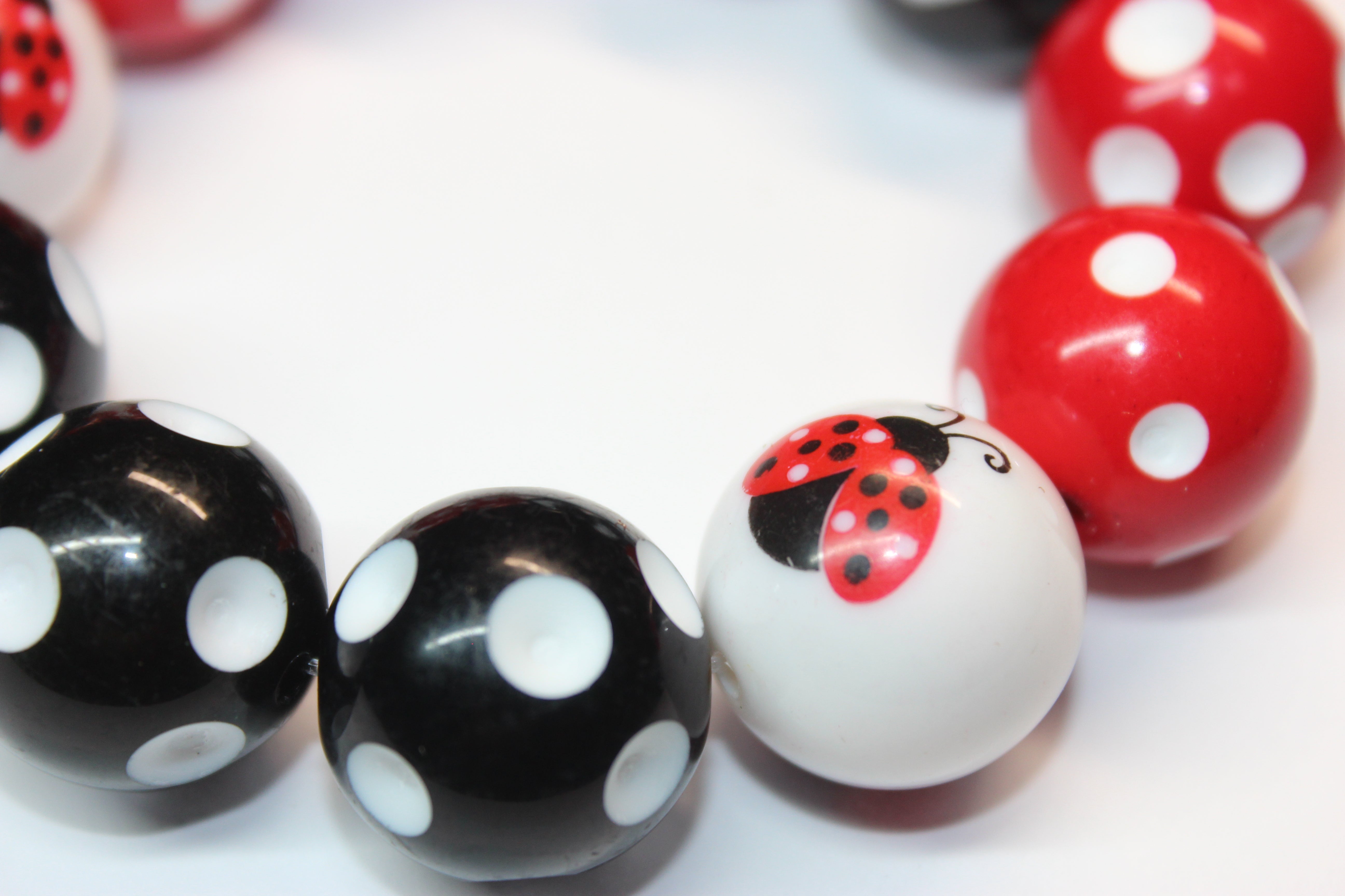 Red White & Black Ladybug Bracelet