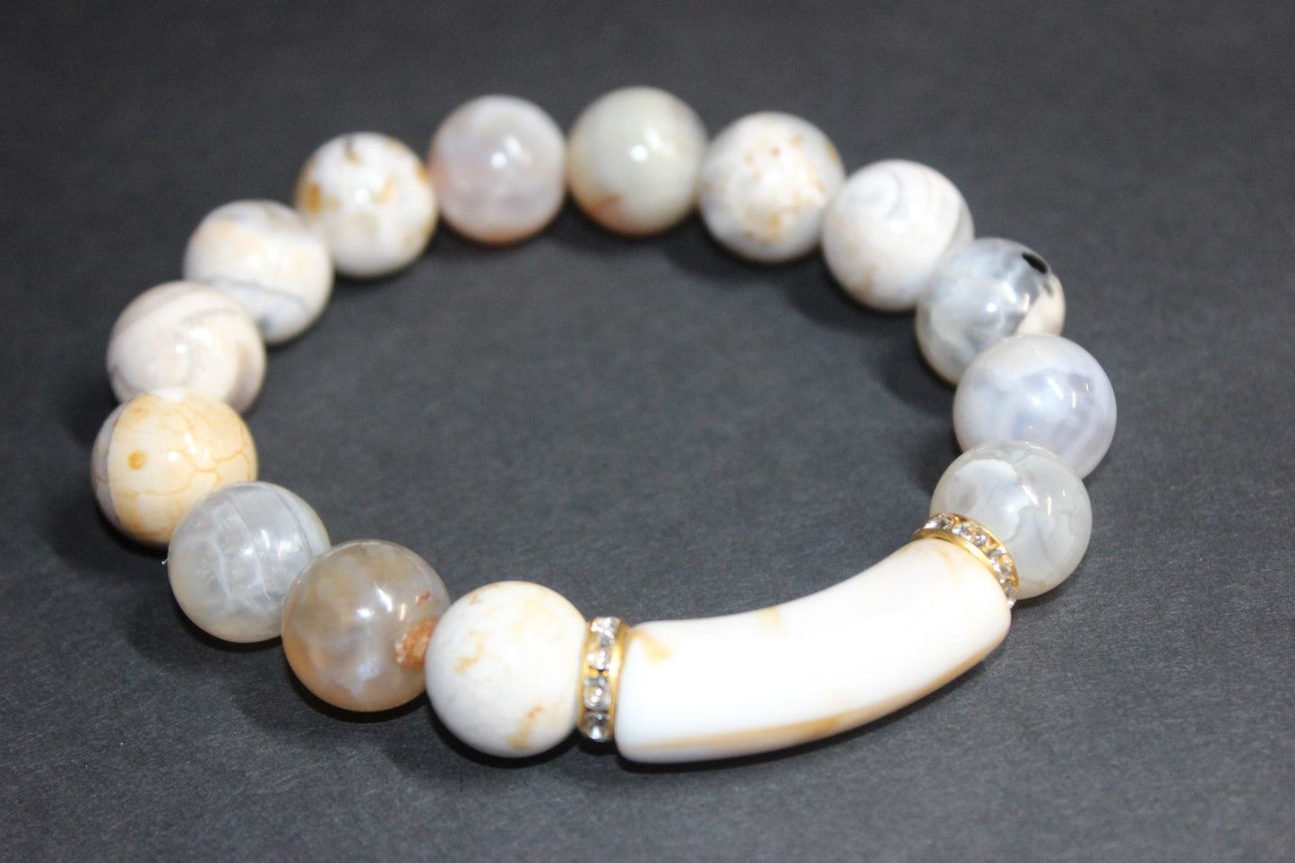 Beige/Tan/Gold Marble Earth-tone Bracelet