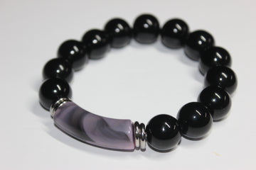 Trirè Black Beaded Bracelet