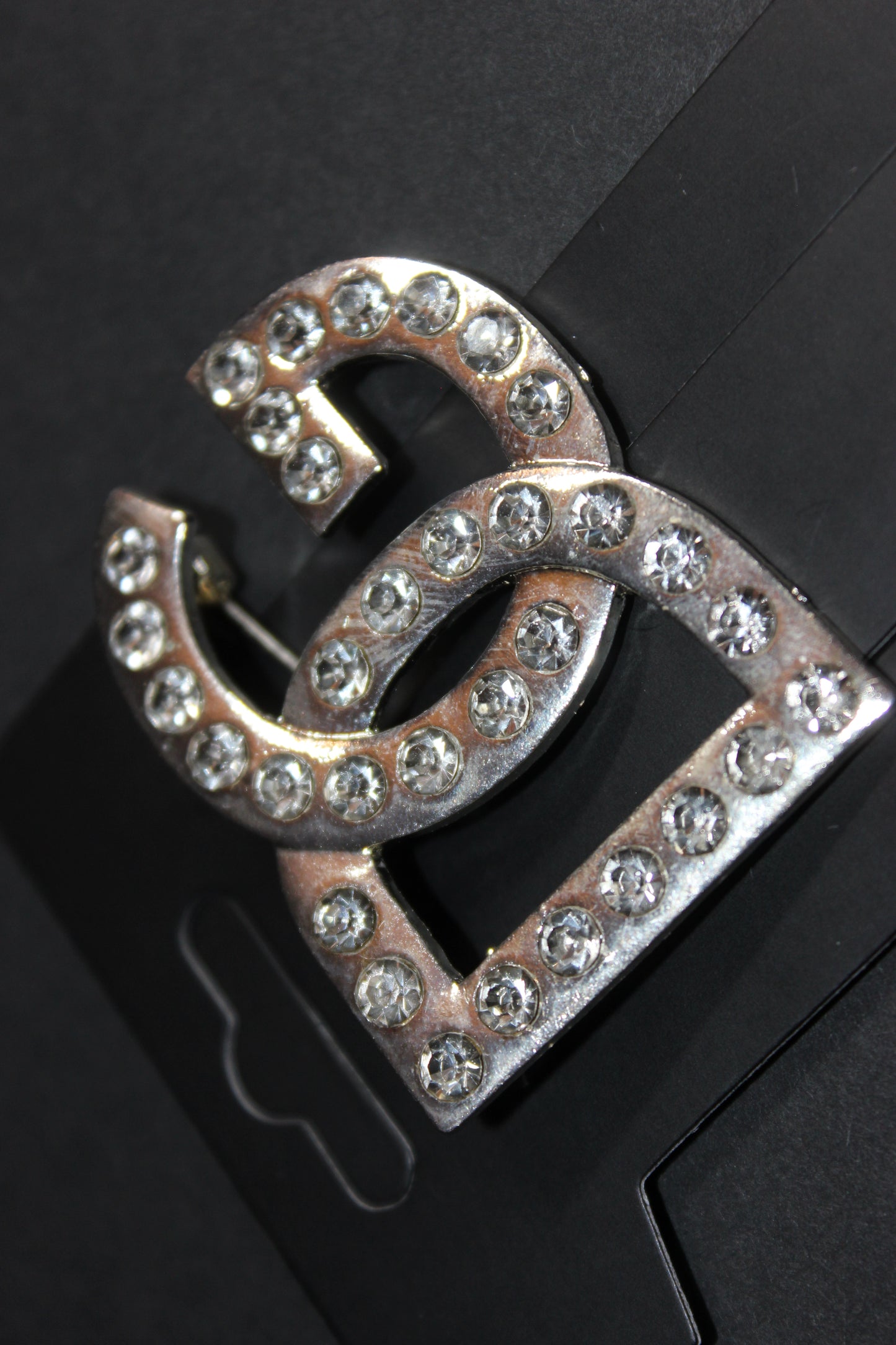 Silver Rhinestone Brooch Pin