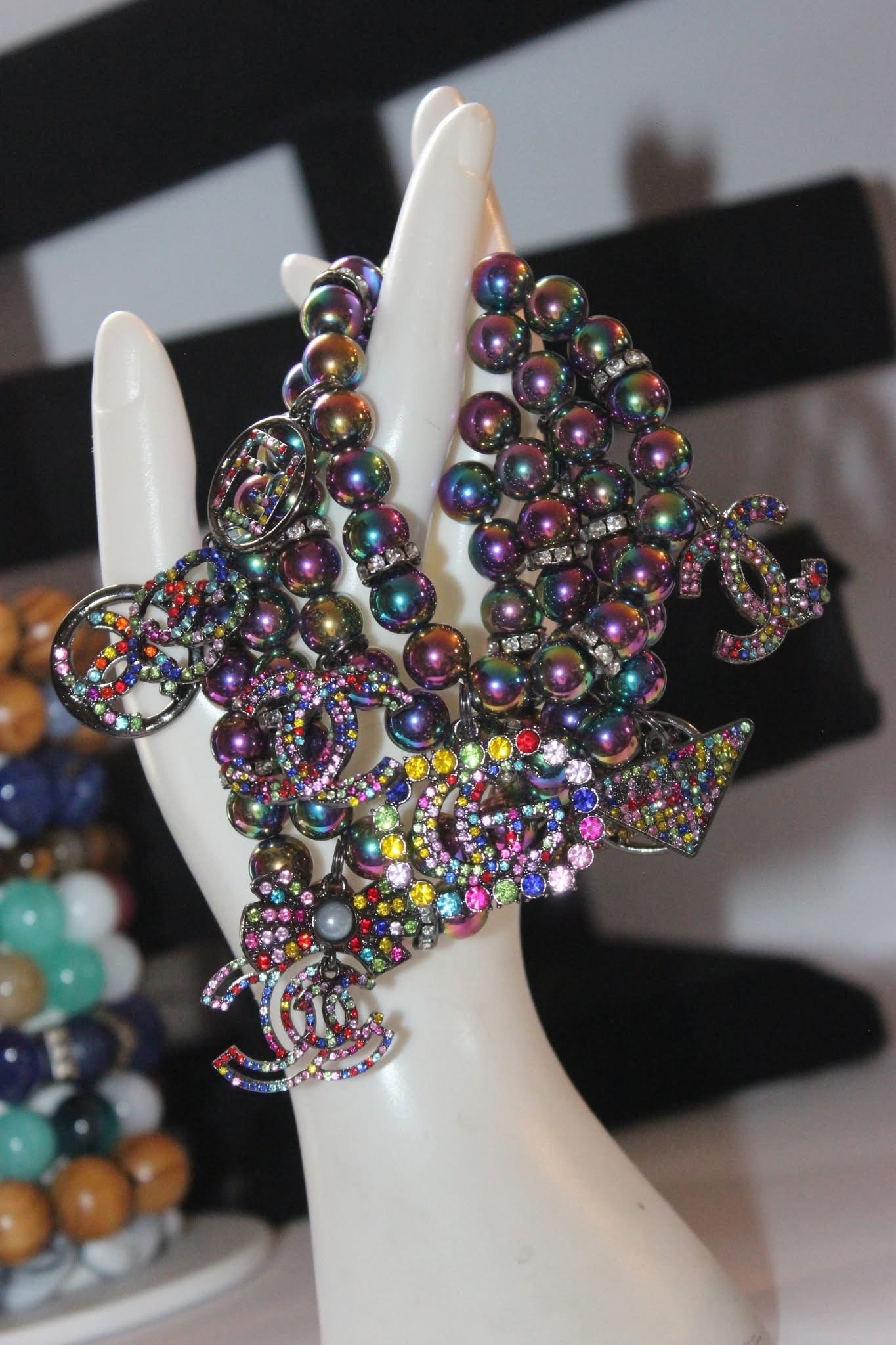 4 Piece Multicolored Charm Bracelet Set