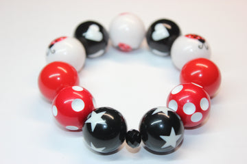 Red White & Black Ladybug Bracelet