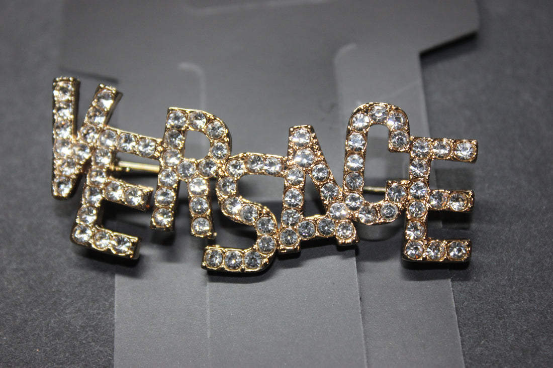 Gold Rhinestone Brooch Pin