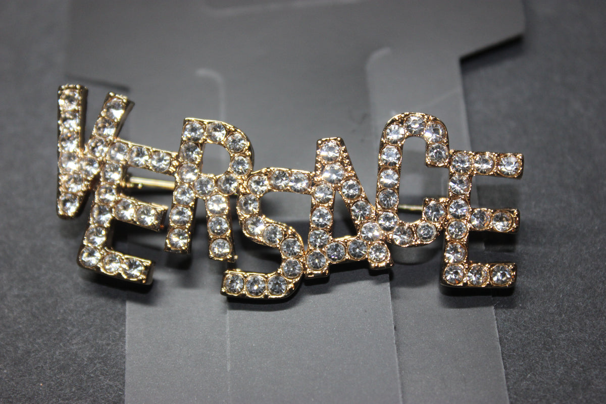 Gold Rhinestone Brooch Pin