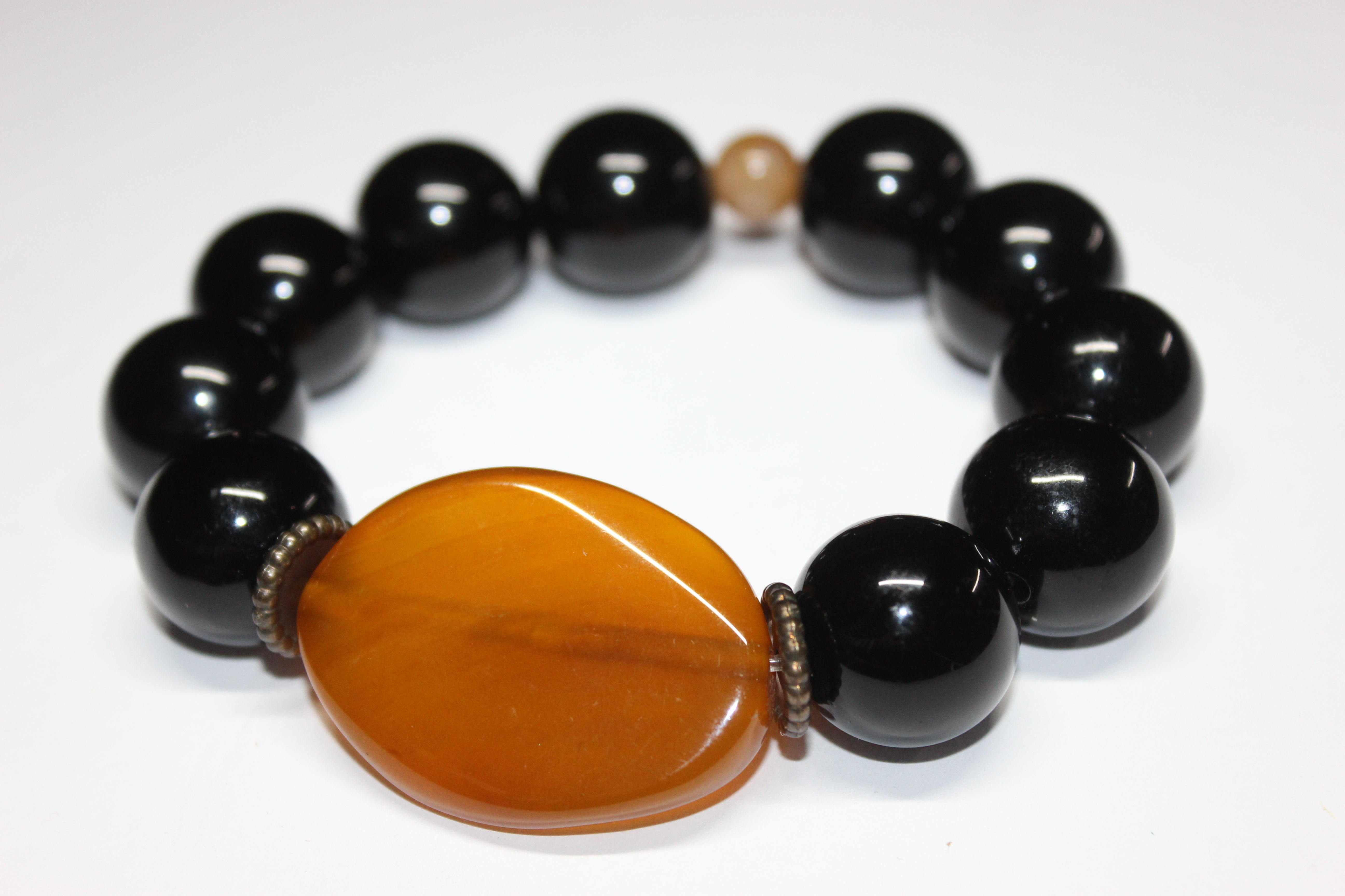 Black & Brown Large Beaded Bracelet