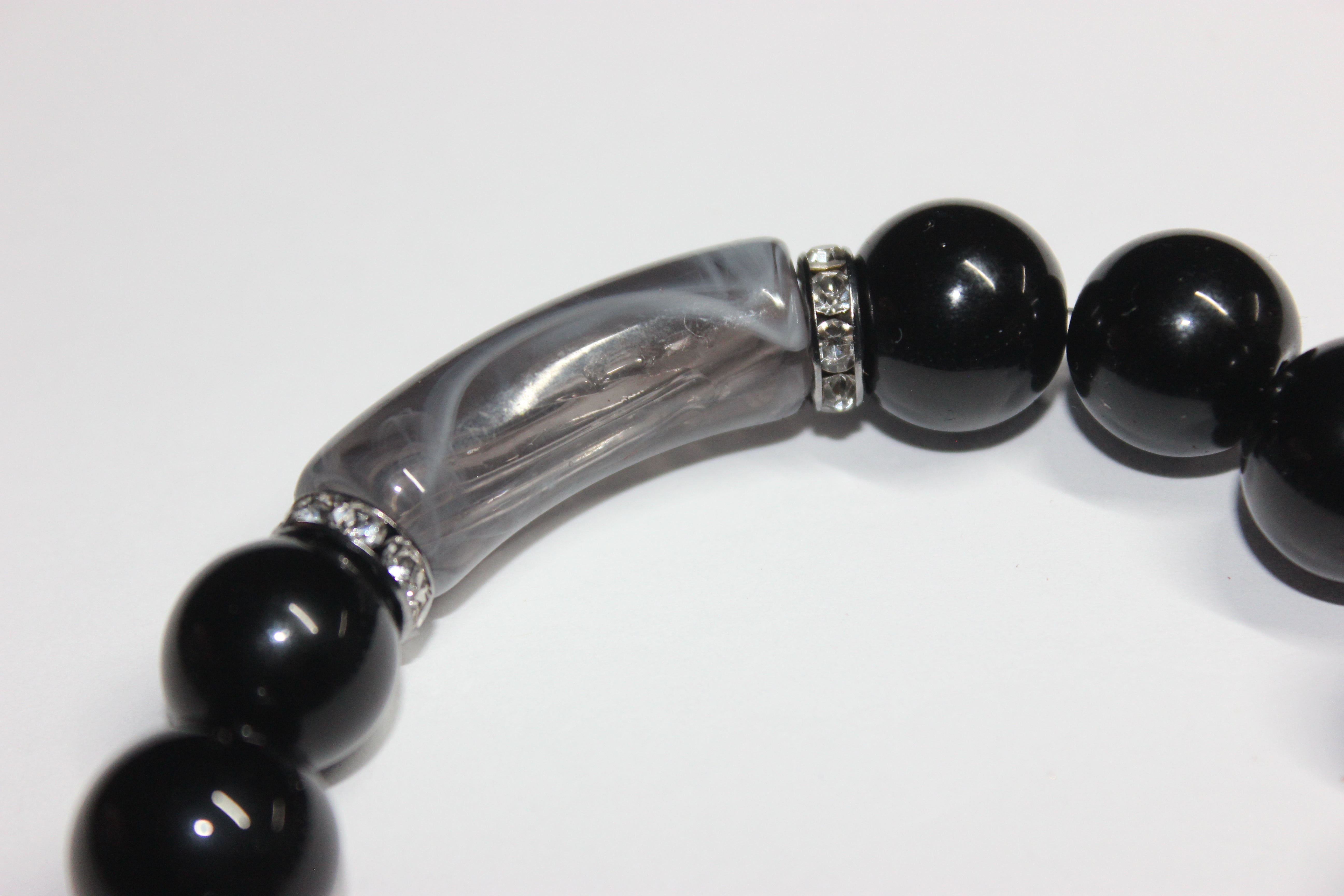 Black & Grey Beaded Bracelet