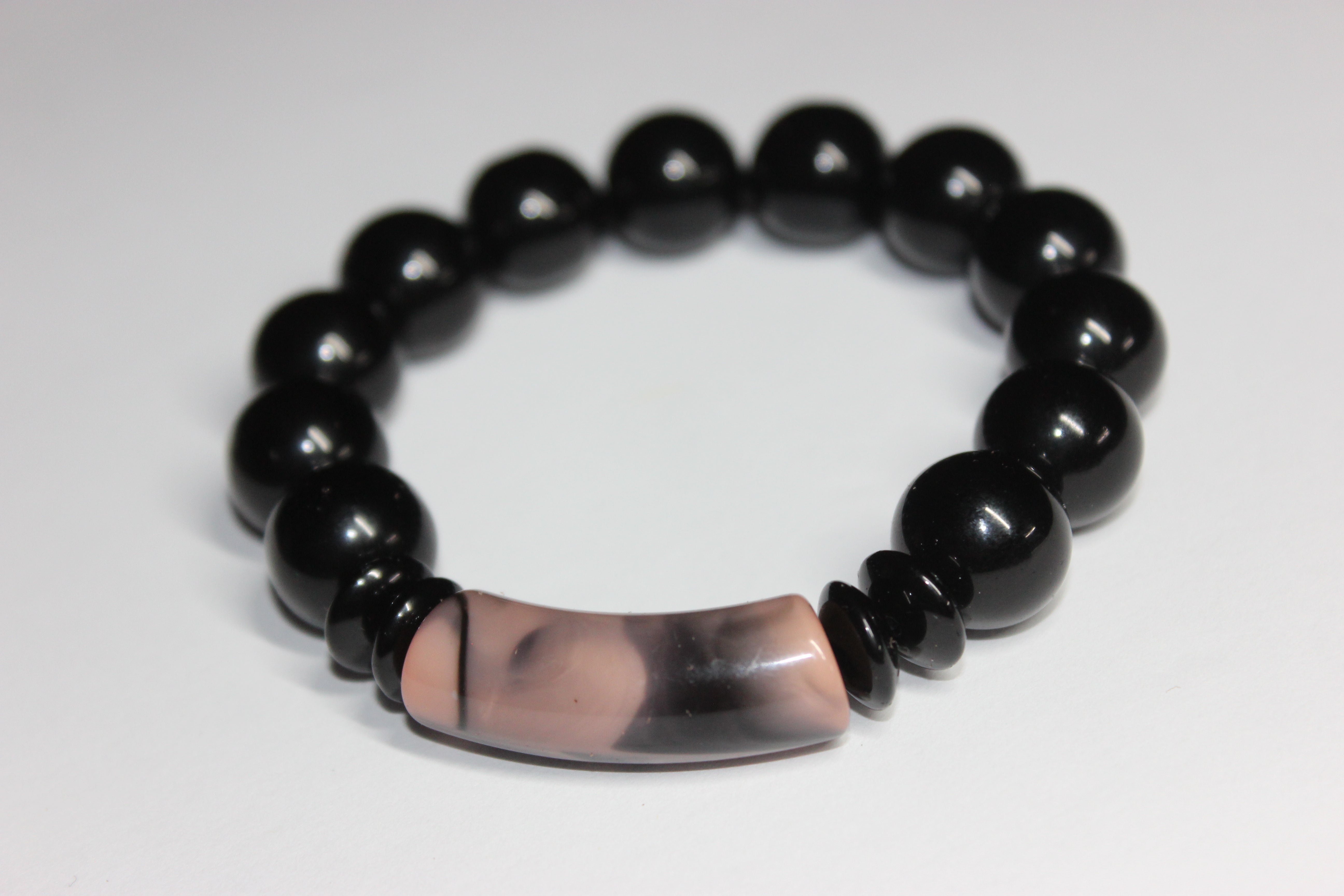 Black & Marble Beaded Bracelet