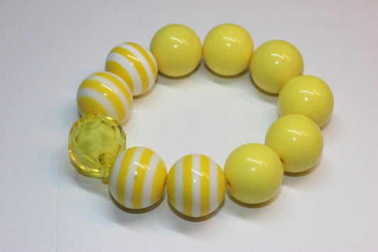 Yellow Large Beaded Bracelet