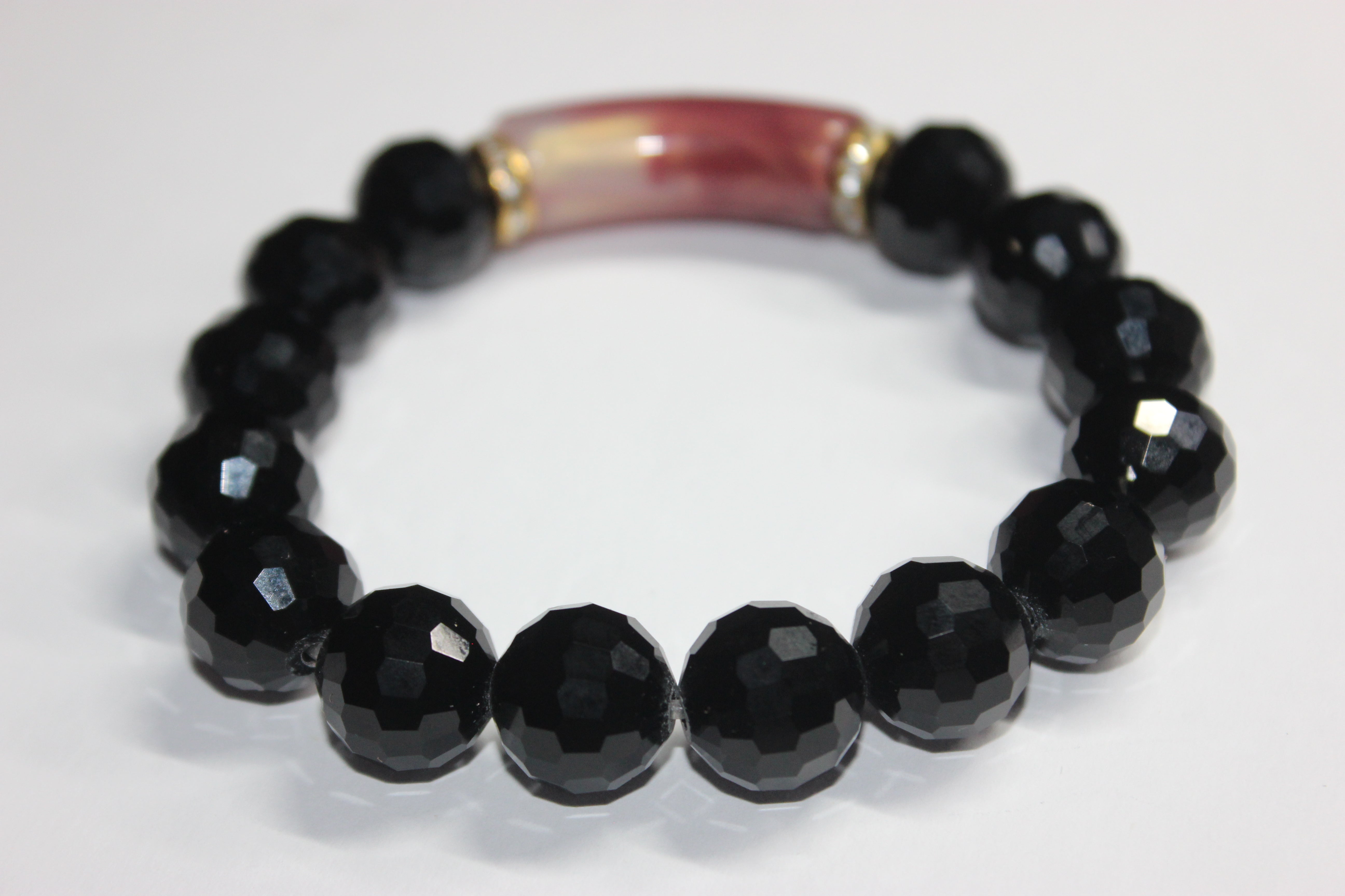 Kéino With Gold Black Ice Beaded Bracelet
