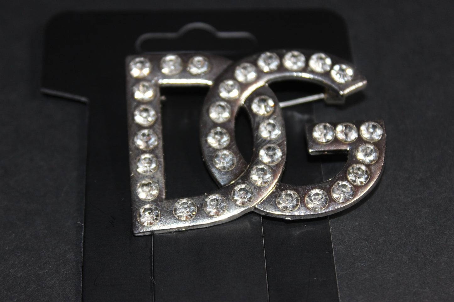 Silver Rhinestone Brooch Pin