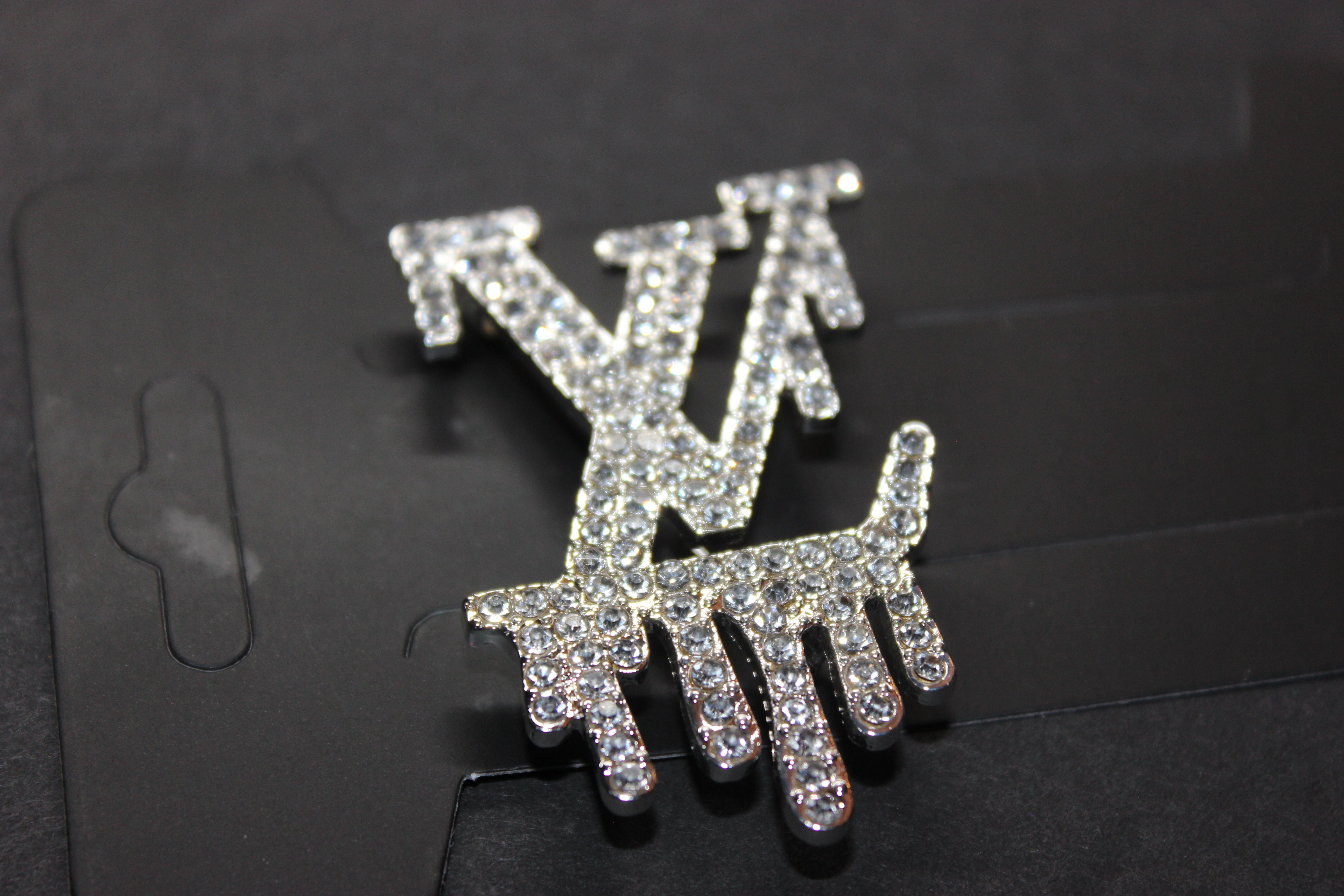 Rhinestone Silver Brooch Pin