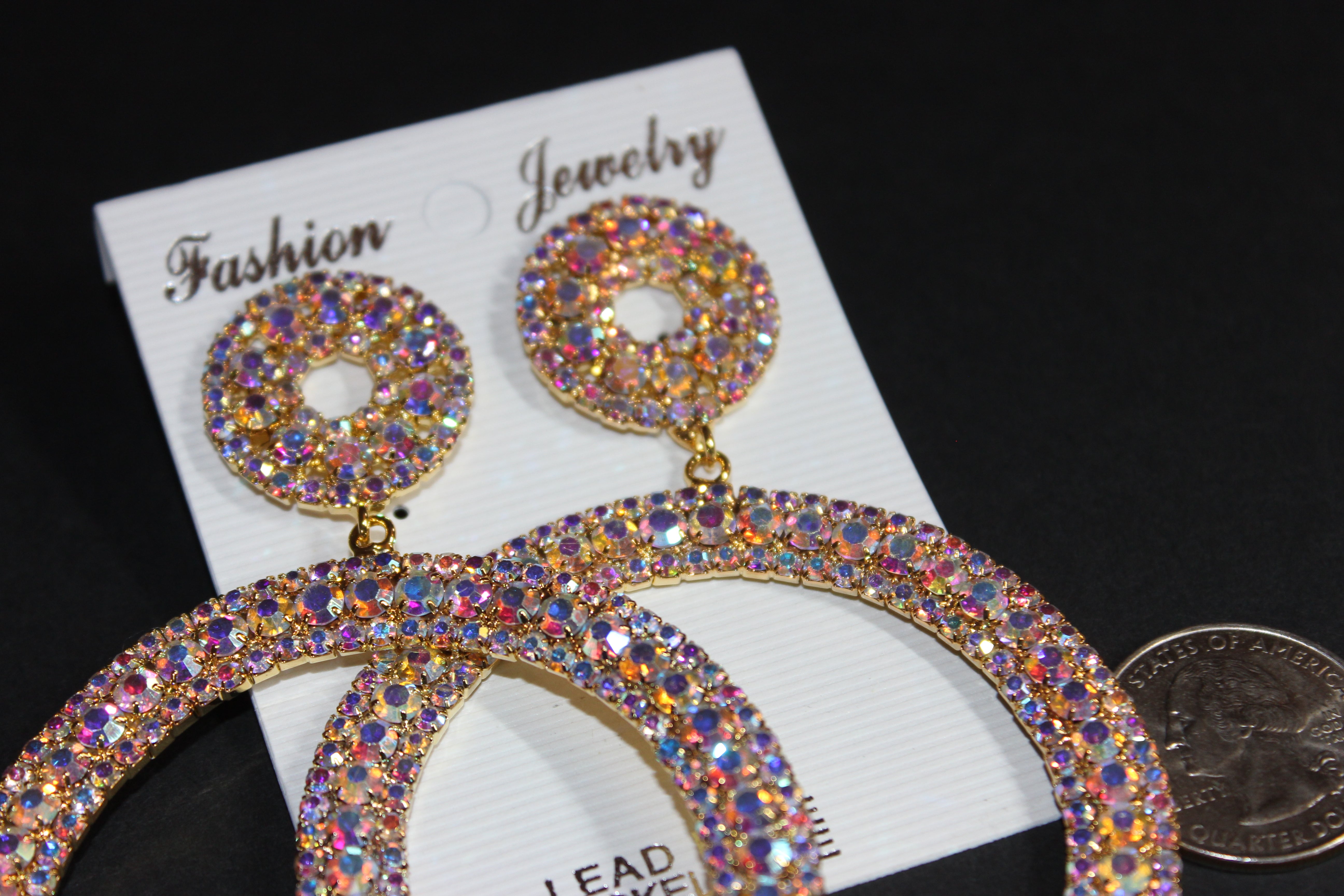Iridescent Gold Hoop Earrings