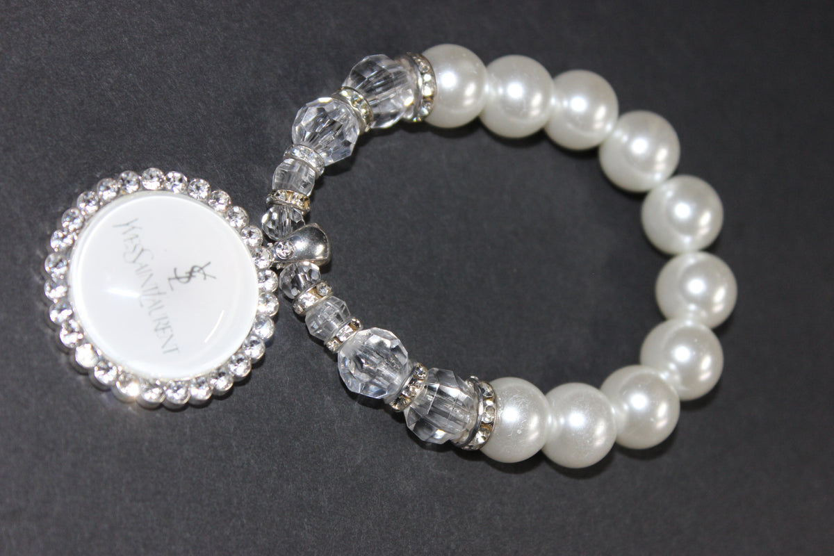 White Pearl Charm Bracelet (Silver)
