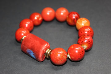 Shades Of Orange Gold & Blue Swiss Collection Bracelet