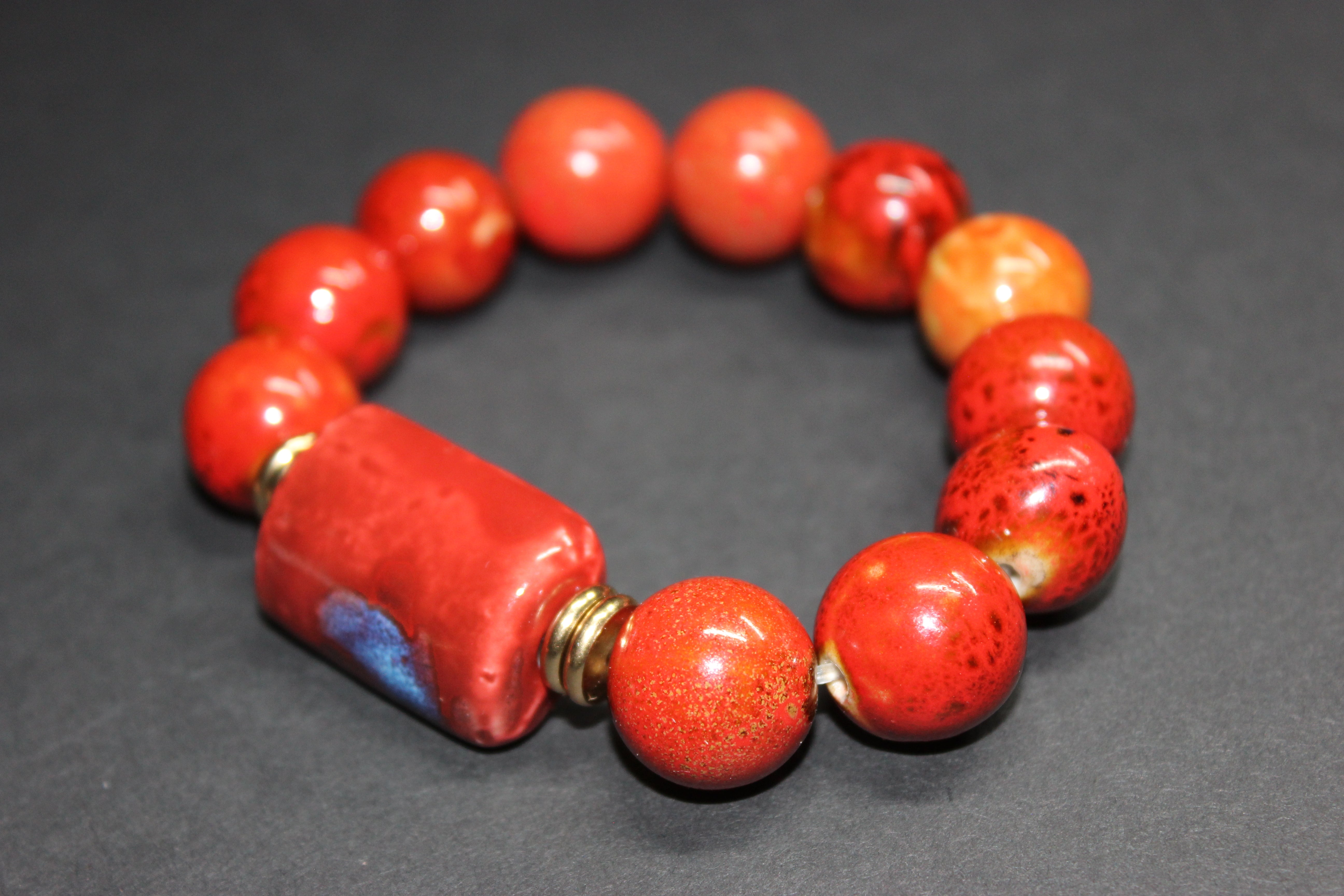 Shades Of Orange Gold & Blue Swiss Collection Bracelet